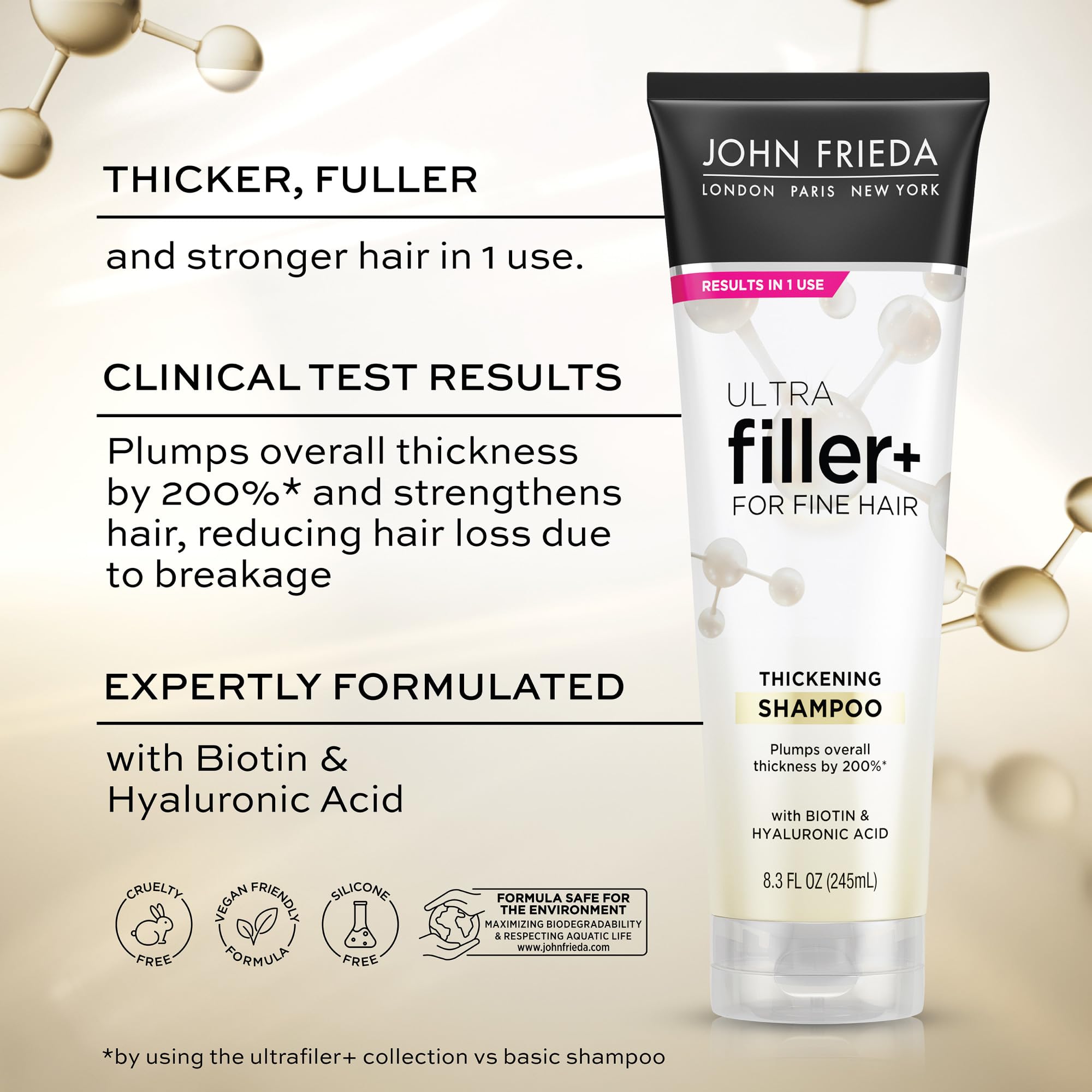 Foto 5 pulgar | Champú John Frieda Ultrafiller+ Para Engrosar El Cabello Fino, 245 Ml - Venta Internacional.