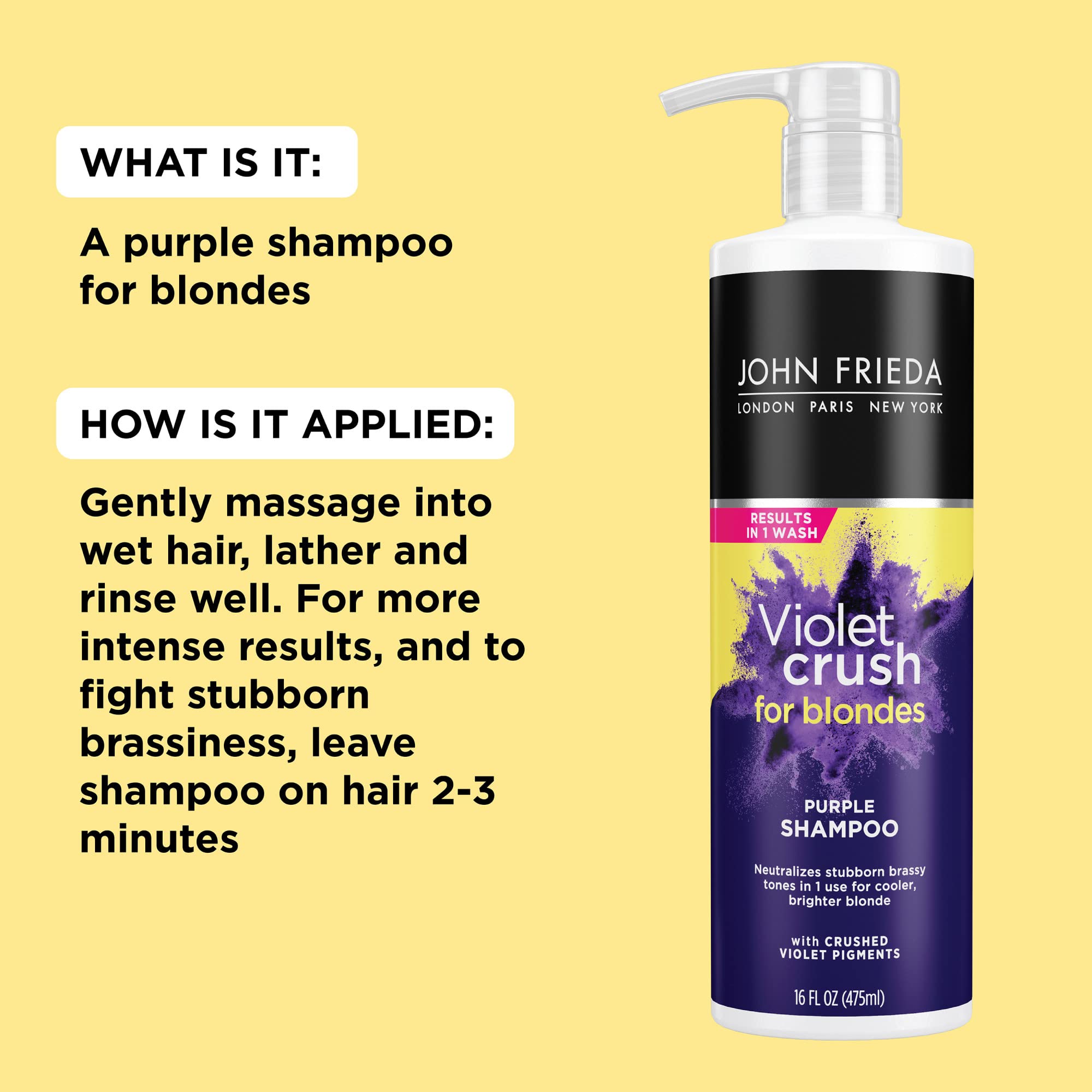 Foto 6 pulgar | Champú John Frieda Violet Crush Purple Para Cabello Rubio 480 Ml - Venta Internacional.