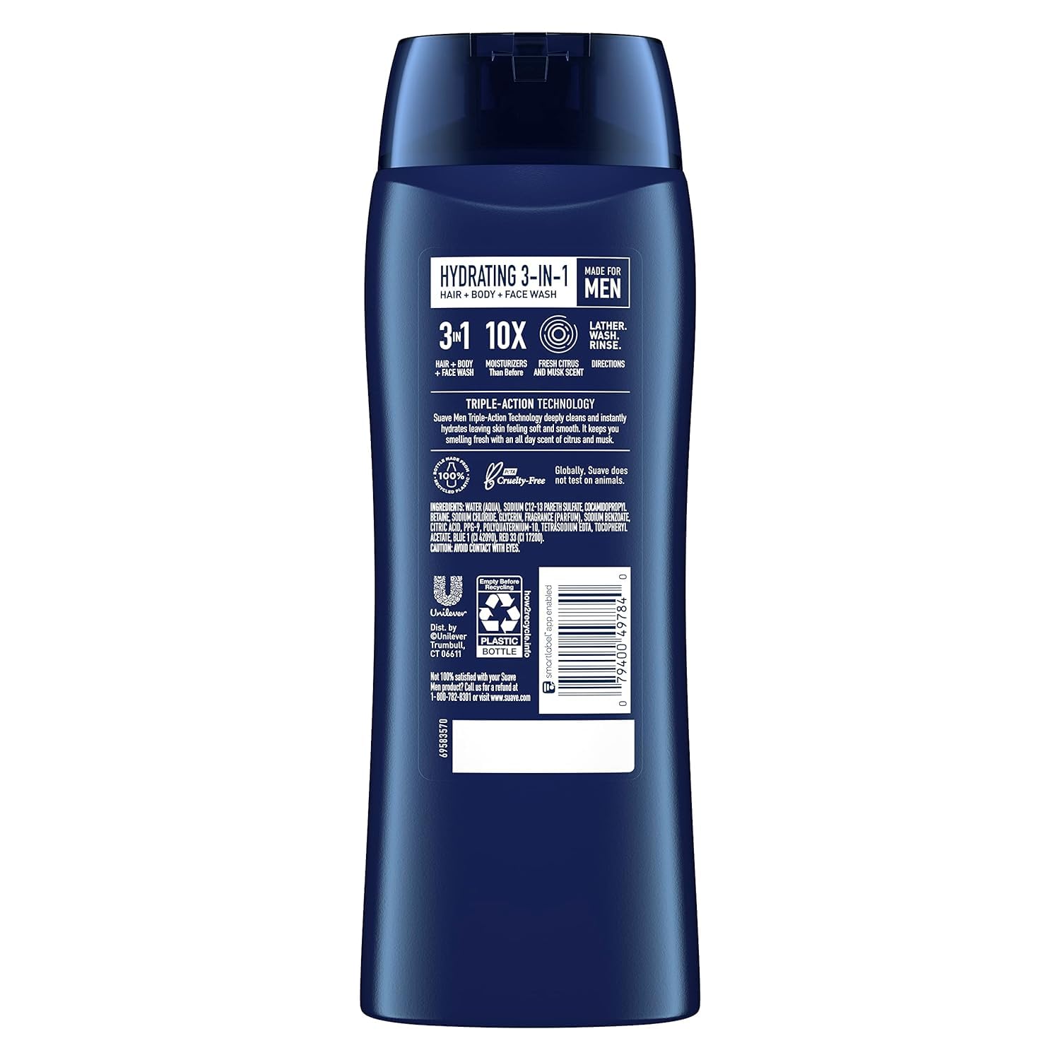 Foto 3 pulgar | Gel De Baño Corporal, Facial Y Capilar Suave Men Hidratante 3 En 1, 540 Ml - Venta Internacional.