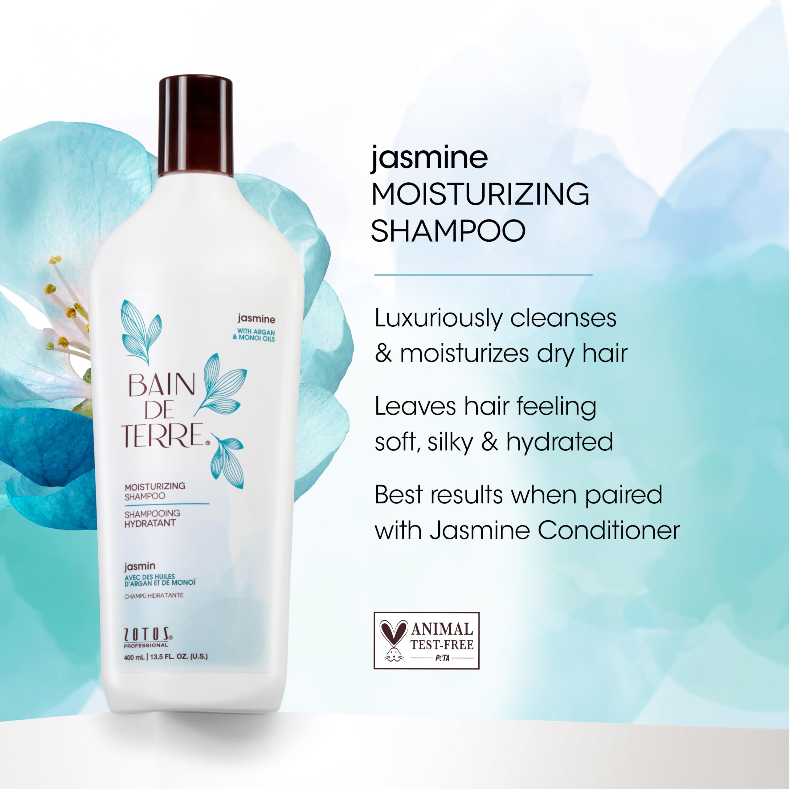Foto 4 pulgar | Champú Bain De Terre Jasmine Hidratante Para Cabello Seco, 400 Ml - Venta Internacional.