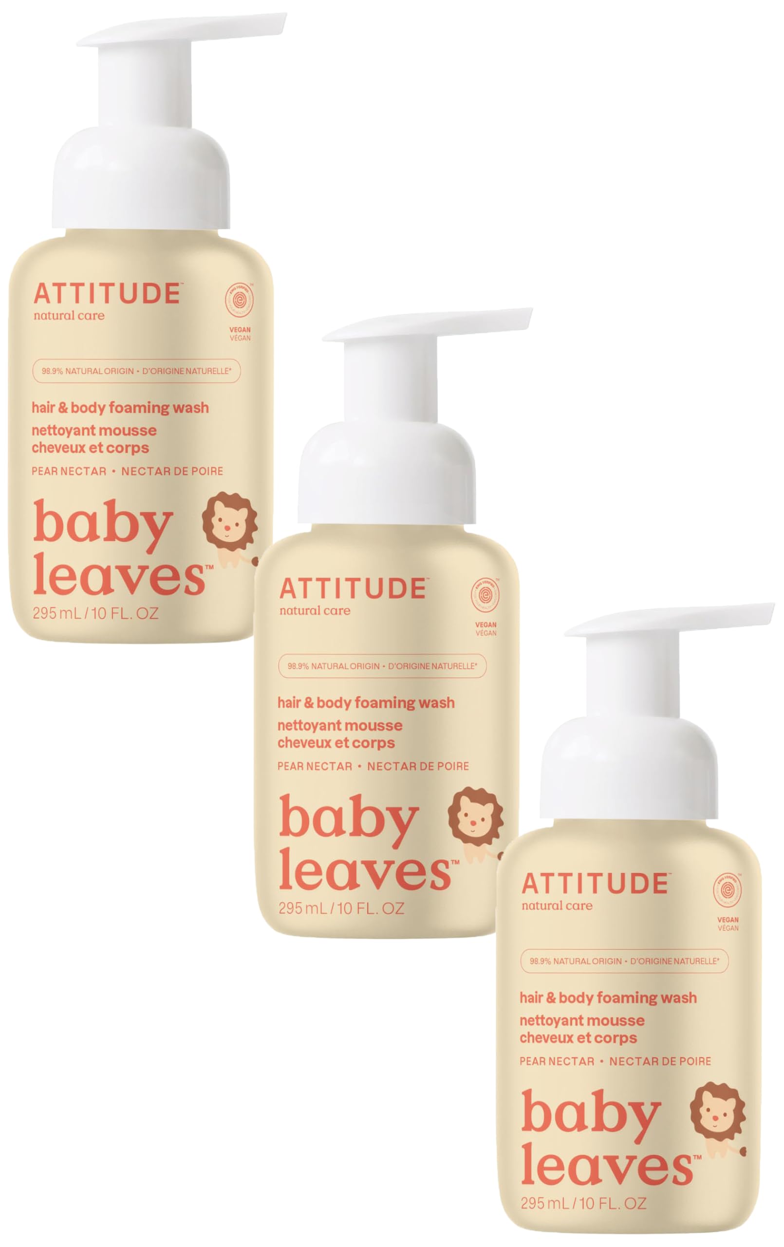 Jabón Espumoso 2 En 1 Para Cabello Y Cuerpo Attitude Baby 300 Ml X3 - Venta Internacional.