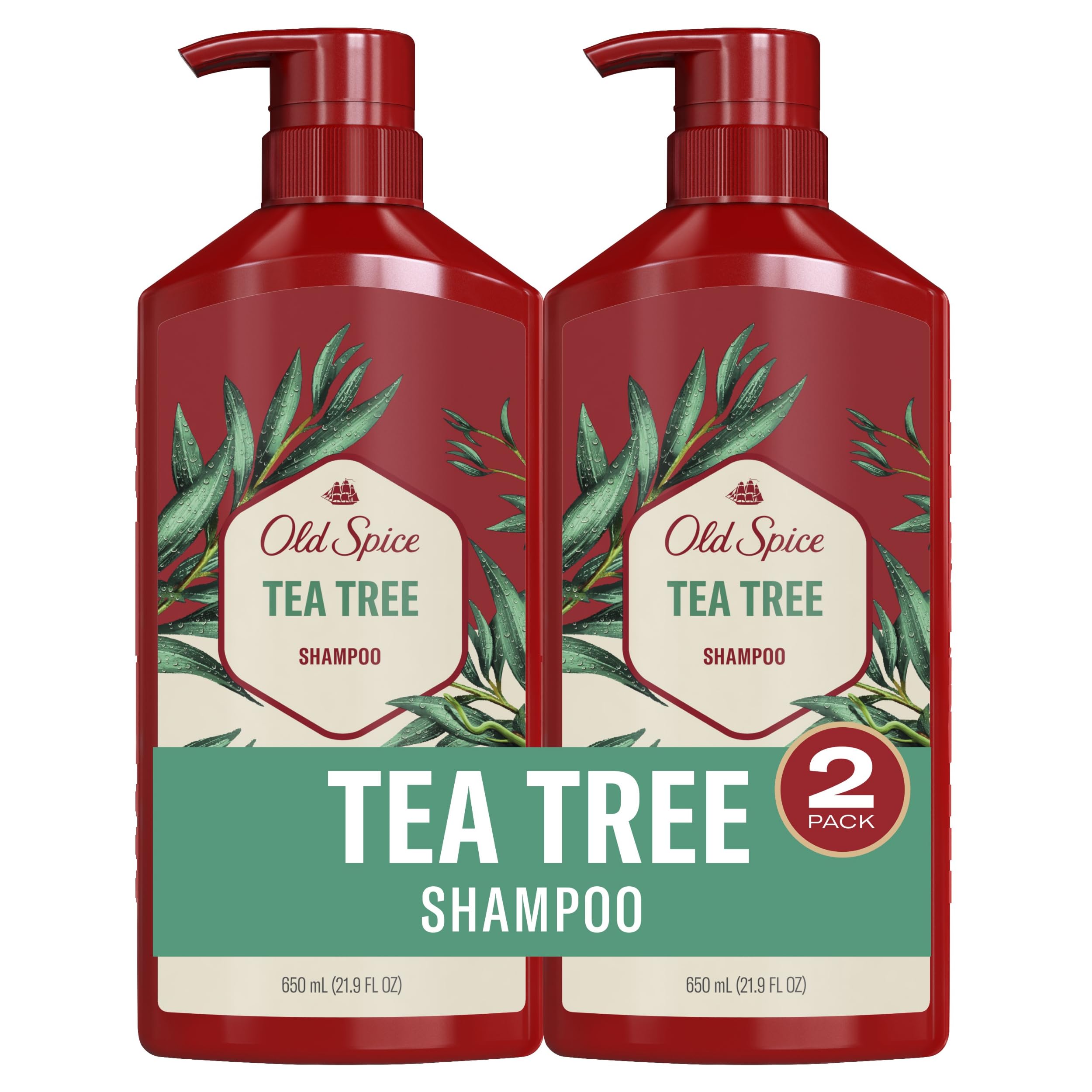Foto 2 pulgar | Champú Old Spice Tea Tree Para Hombre, Refrescante, 650 Ml, Paquete Doble - Venta Internacional.