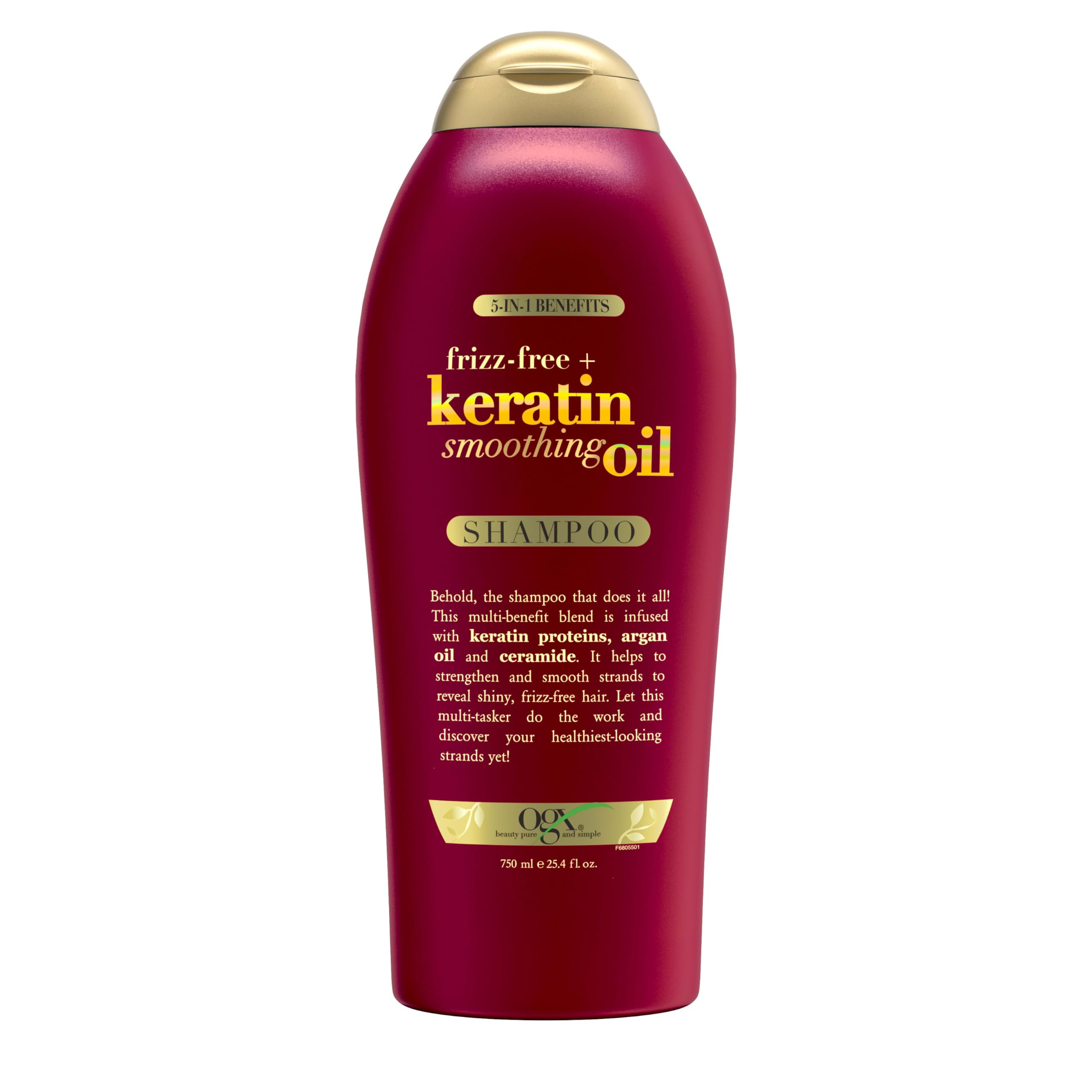 Shampoo Ogx Frizz-free + Aceite Suavizante De Queratina 750 Ml - Venta Internacional.