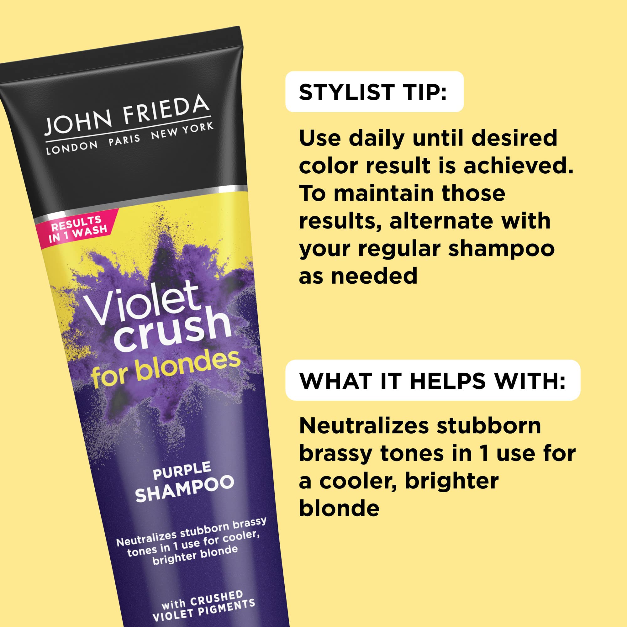 Foto 3 pulgar | Champú John Frieda Violet Crush Purple 245 Ml Para Cabello Rubio - Venta Internacional.