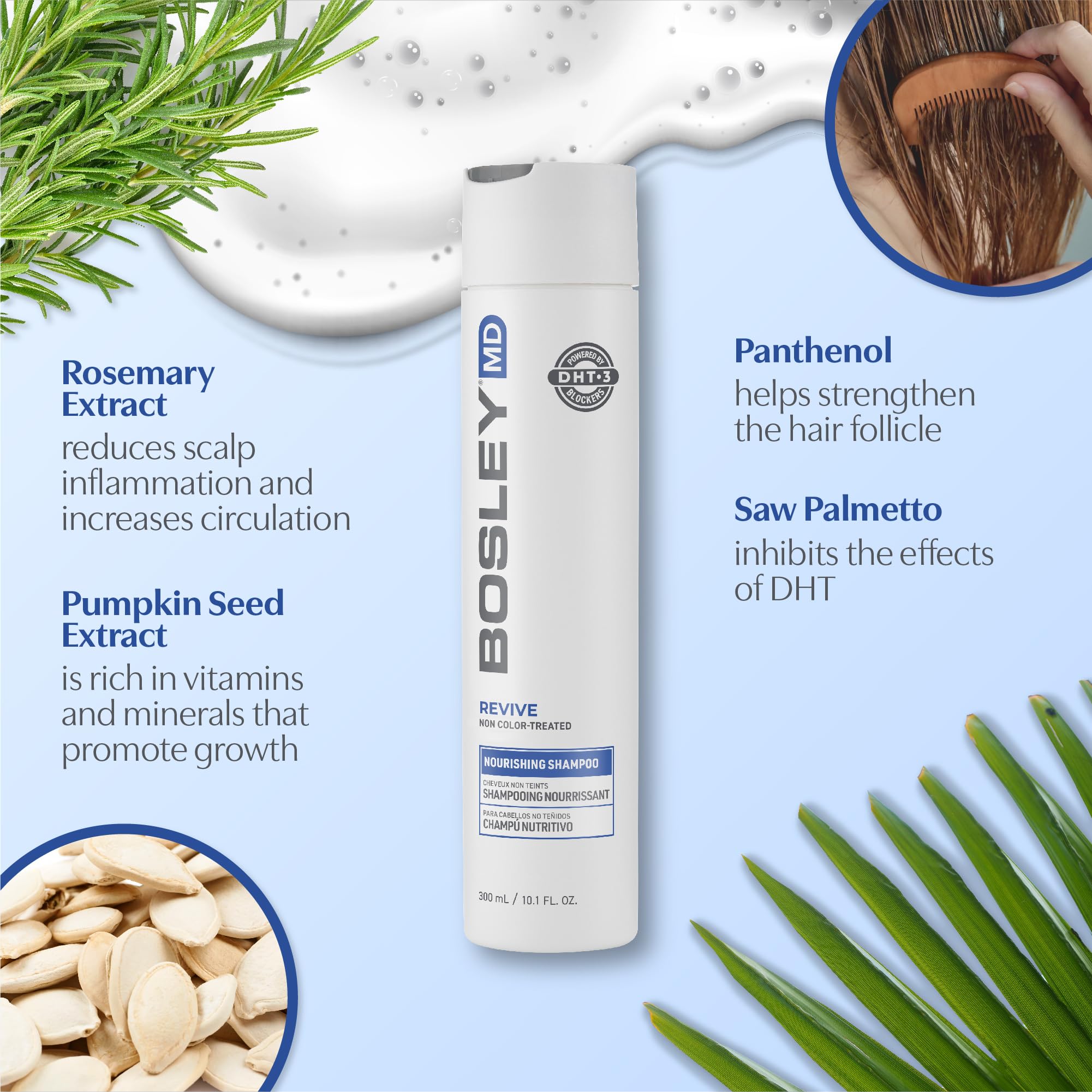 Foto 6 pulgar | Champú Bosleymd Bosrevive, Nutritivo, 300 Ml, Para Cabello Fino - Venta Internacional.