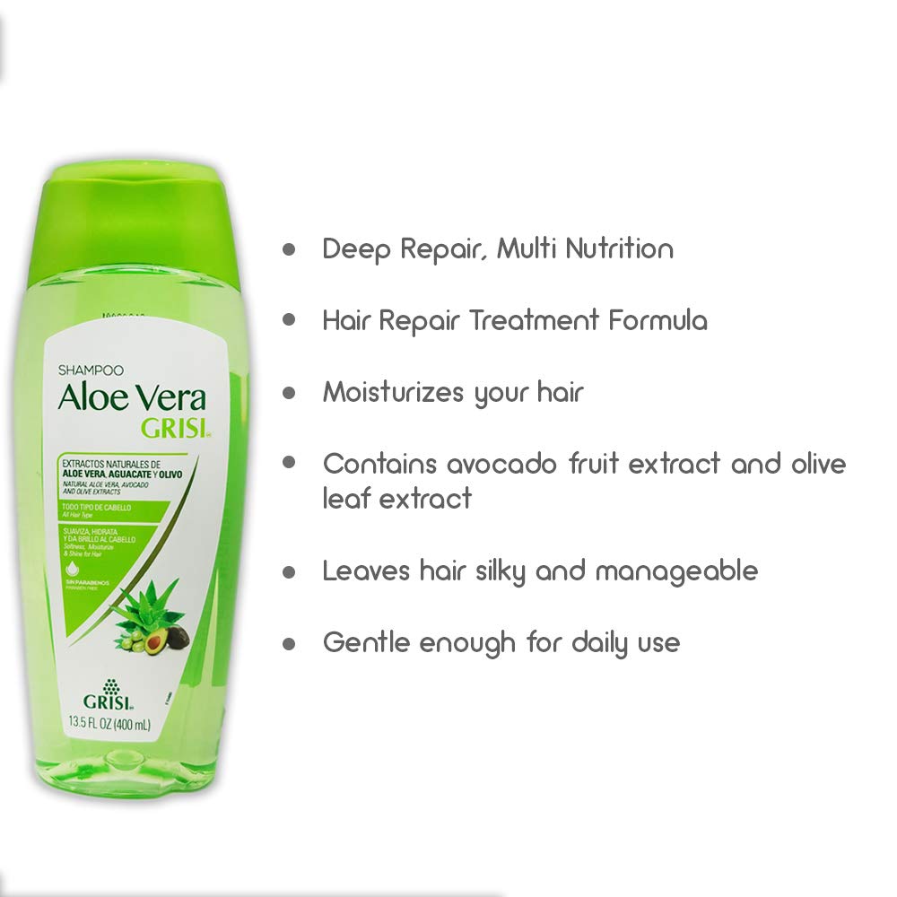 Foto 4 | Champú Hidratante Grisi Aloe Vera Con Extracto De Aloe 400 Ml - Venta Internacional.