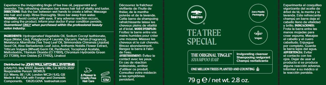 Foto 8 pulgar | Shampoo Bar, Limpiador Revitalizante Especial Con Forma De Árbol De Té Para Todo El Cabello - Venta Internacional.