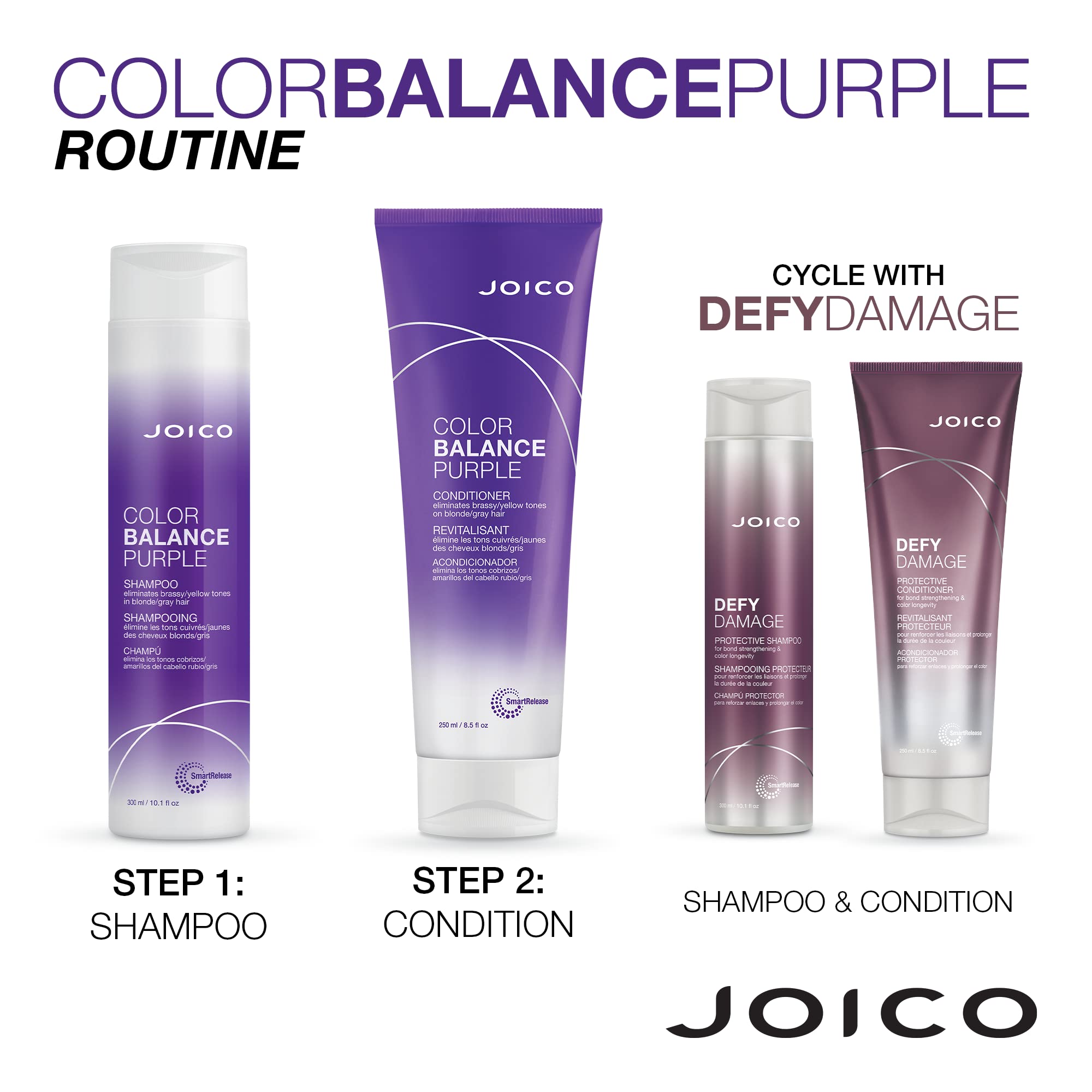 Foto 7 pulgar | Champú Joico Color Balance Purple De 300 Ml Para Rubio Frío - Venta Internacional.