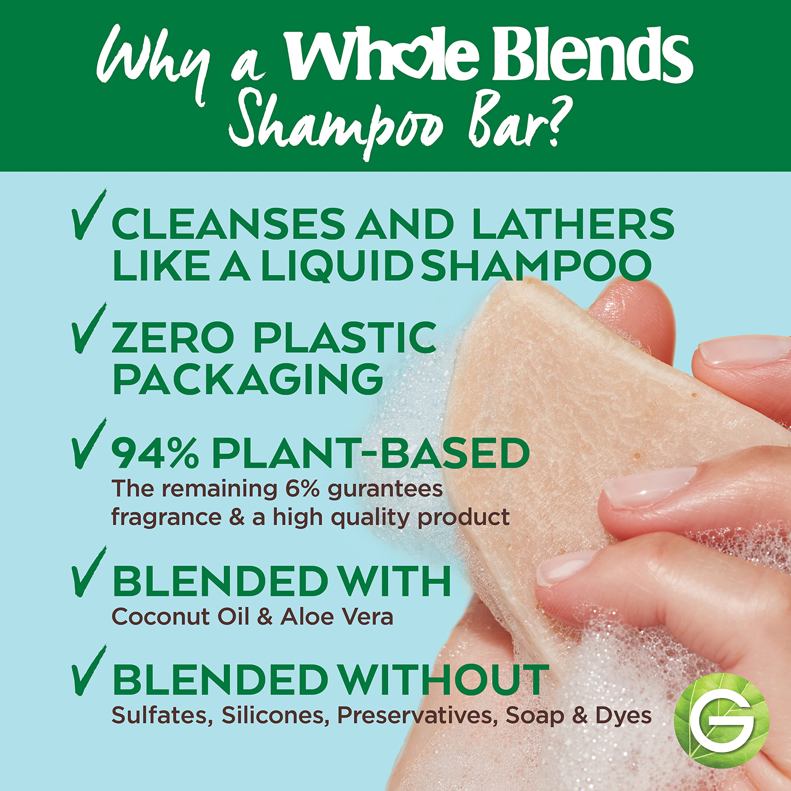 Foto 4 pulgar | Champú En Barra Garnier Whole Blends Hidratantes De Coco Y Aloe, 60 Ml - Venta Internacional.