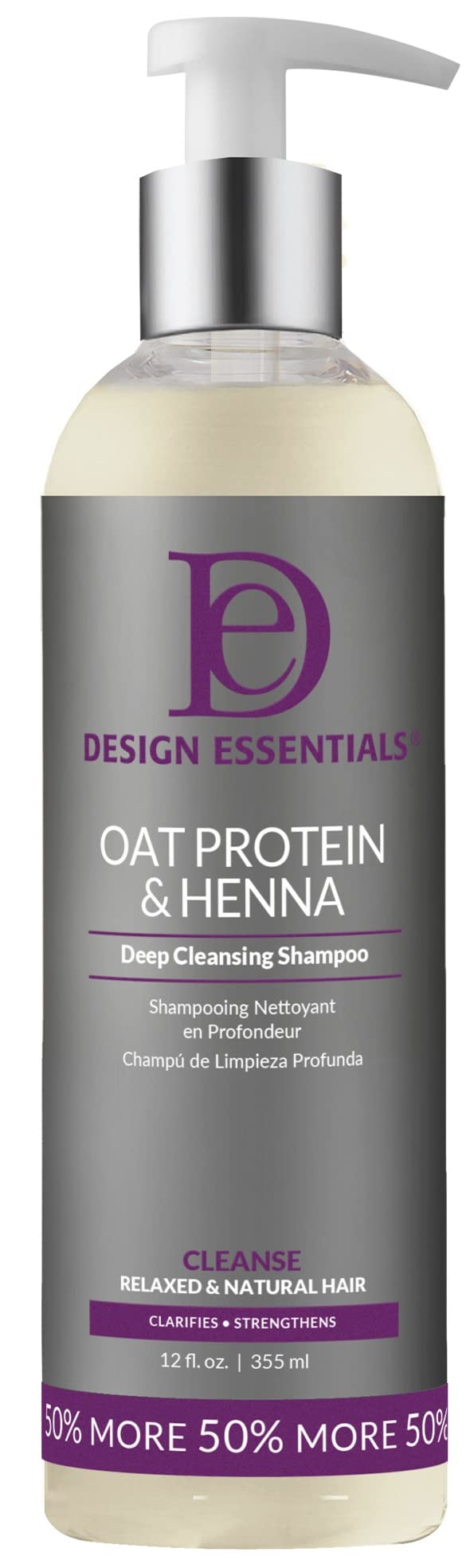 Foto 2 pulgar | Shampoo Design Essentials Proteína De Avena Y Henna 946 Ml Para Limpieza Profunda - Venta Internacional.