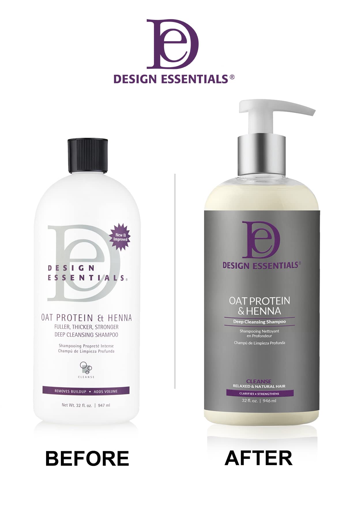 Foto 4 | Shampoo Design Essentials Proteína De Avena Y Henna 946 Ml Para Limpieza Profunda - Venta Internacional.