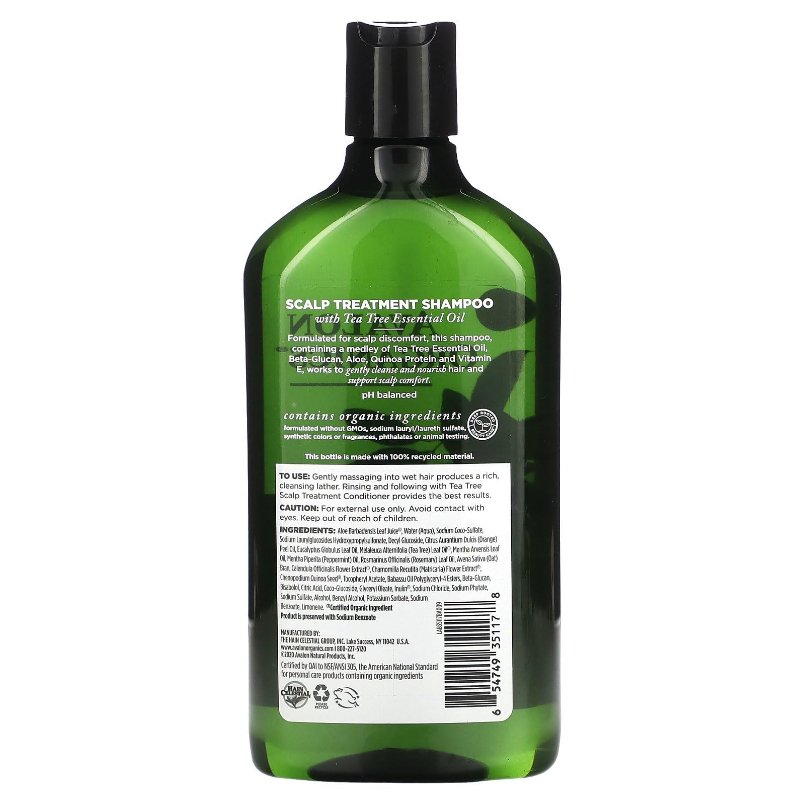 Foto 2 | Champú Avalon Organics Para Tratamiento Del Cuero Cabelludo, Árbol De Té, 325 Ml - Venta Internacional.