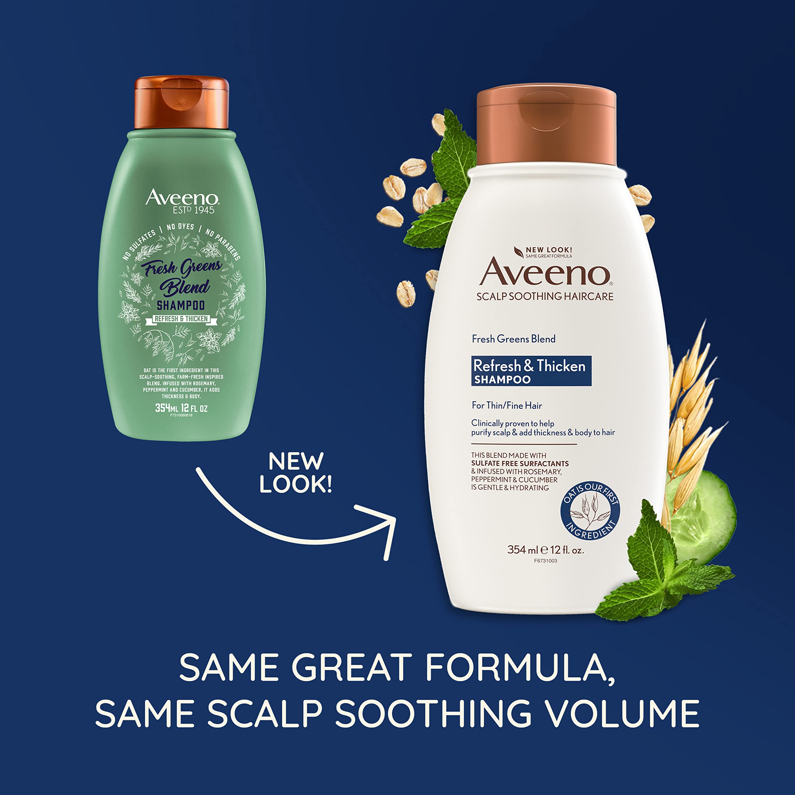 Foto 3 pulgar | Champú Aveeno, Mezcla Relajante De Verduras Frescas Para El Cuero Cabelludo, 355 Ml - Venta Internacional.