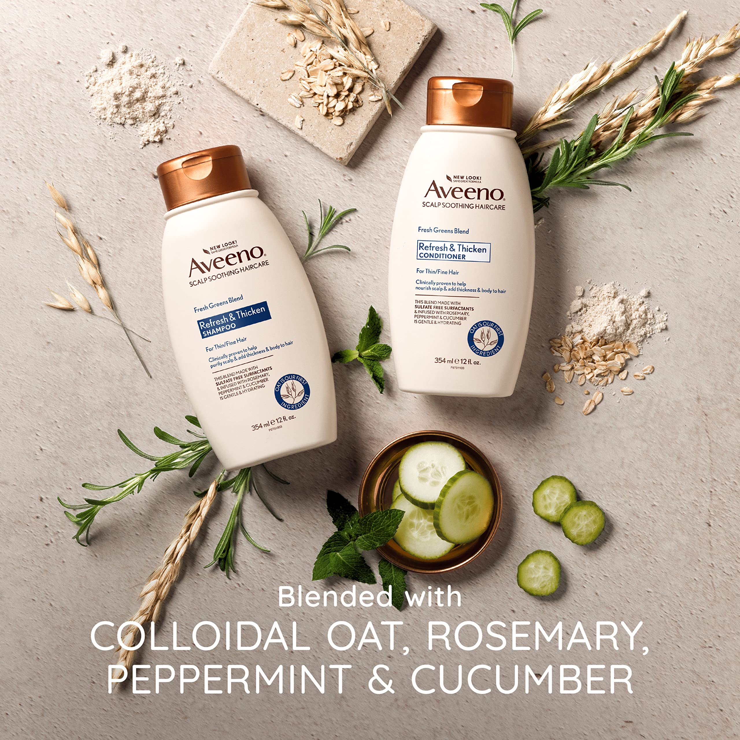 Foto 7 pulgar | Champú Aveeno, Mezcla Relajante De Verduras Frescas Para El Cuero Cabelludo, 355 Ml - Venta Internacional.