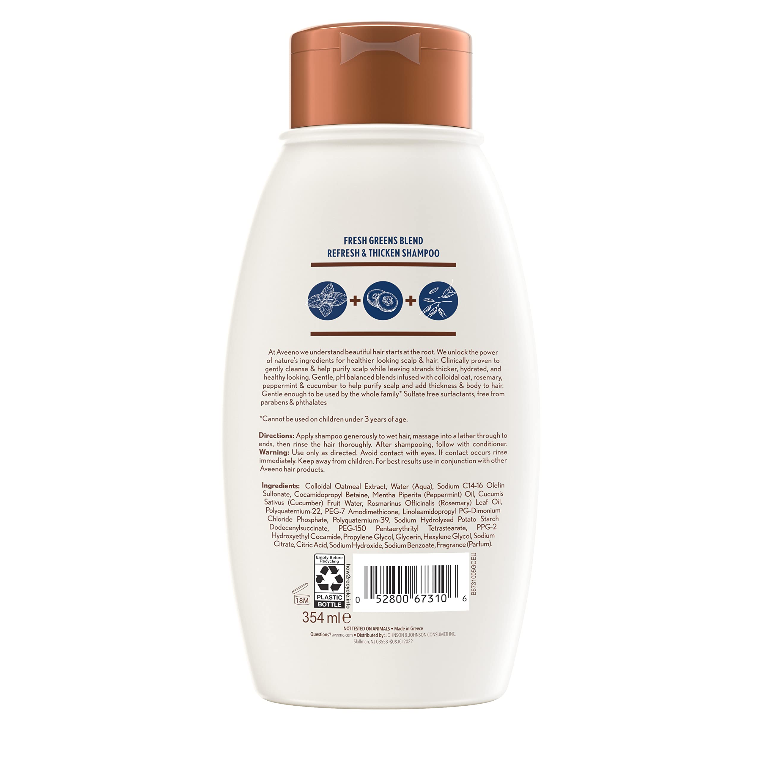 Foto 8 pulgar | Champú Aveeno, Mezcla Relajante De Verduras Frescas Para El Cuero Cabelludo, 355 Ml - Venta Internacional.