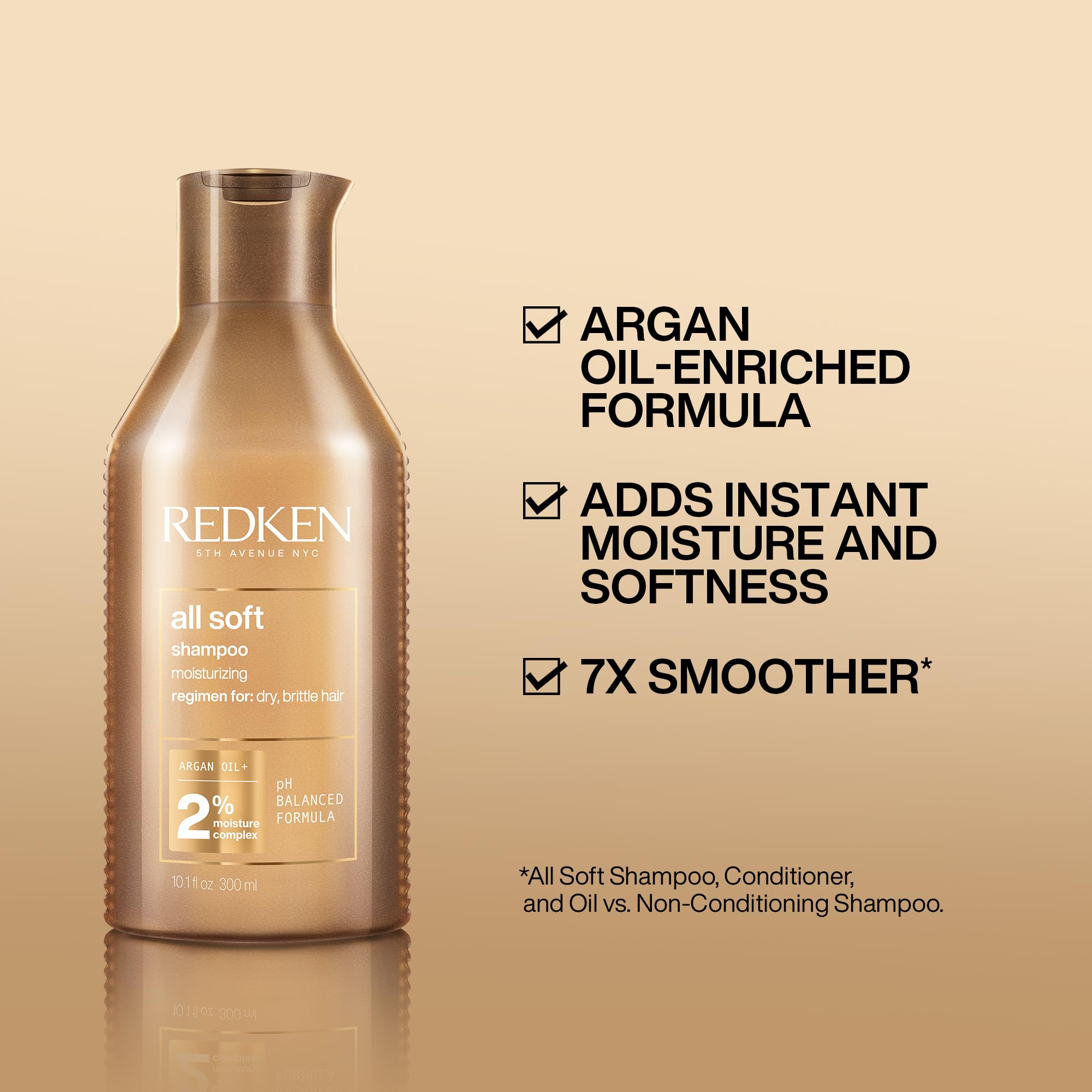 Foto 3 pulgar | Champú Redken All Soft Con Aceite De Argán, Tamaño De Viaje, 300 Ml - Venta Internacional.