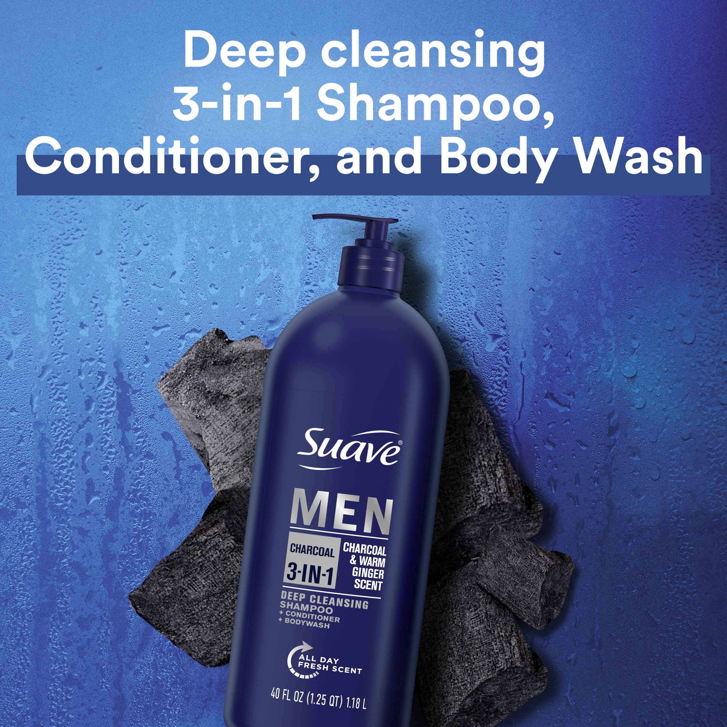Foto 4 pulgar | Champú Acondicionador Bodywash 3 En 1 Suave Men Charcoal, 1,18 L - Venta Internacional.