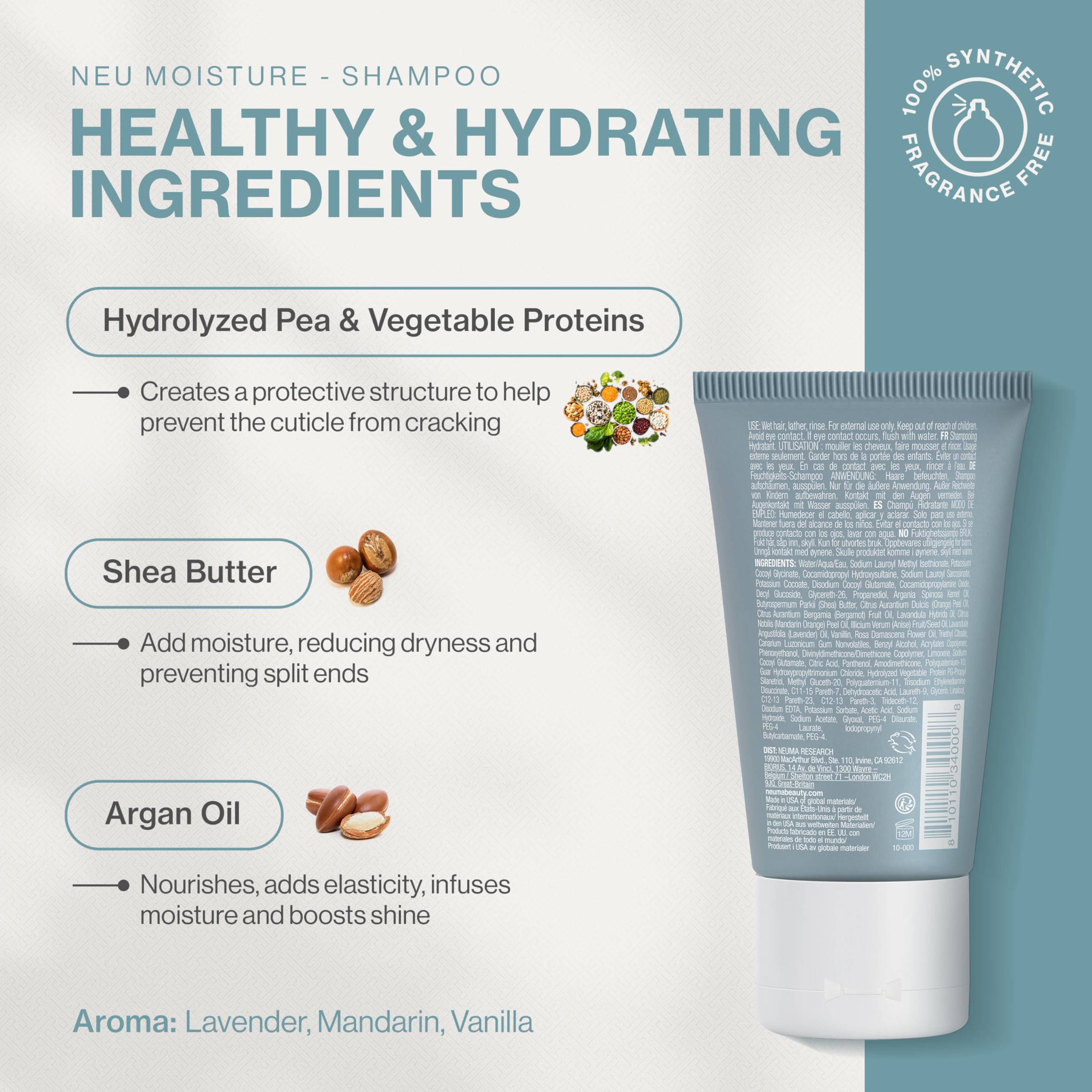 Foto 3 pulgar | Champú Neuma Neu Moisture 30 Ml, Tamaño De Viaje Con Manteca De Karité - Venta Internacional.