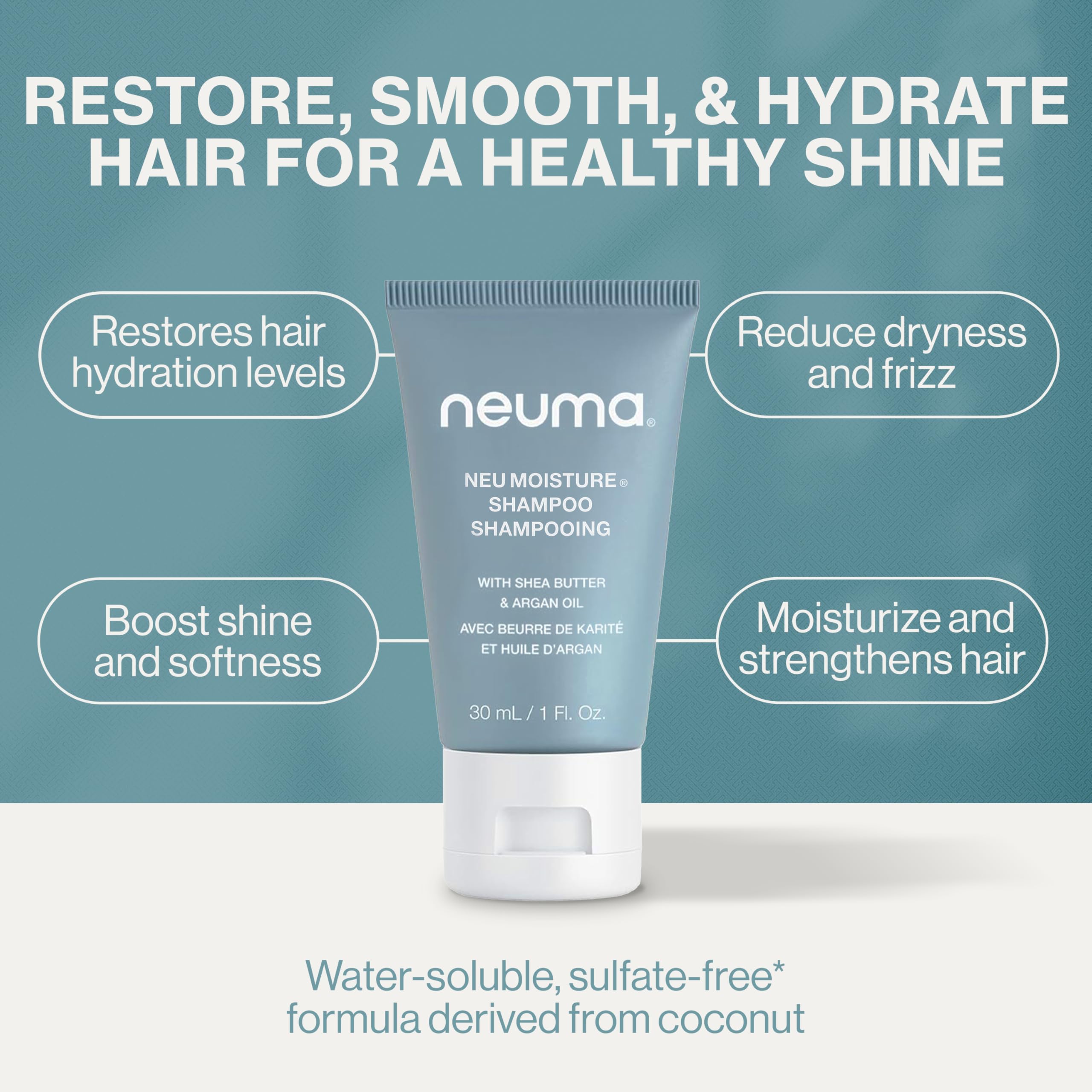 Foto 6 pulgar | Champú Neuma Neu Moisture 30 Ml, Tamaño De Viaje Con Manteca De Karité - Venta Internacional.