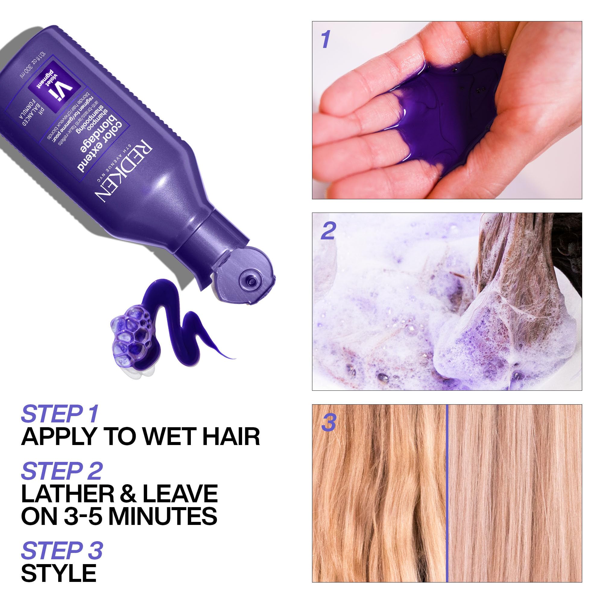 Foto 7 pulgar | Champú Redken Purple Con Pigmento Violeta 300 Ml Para Cabello Rubio - Venta Internacional.