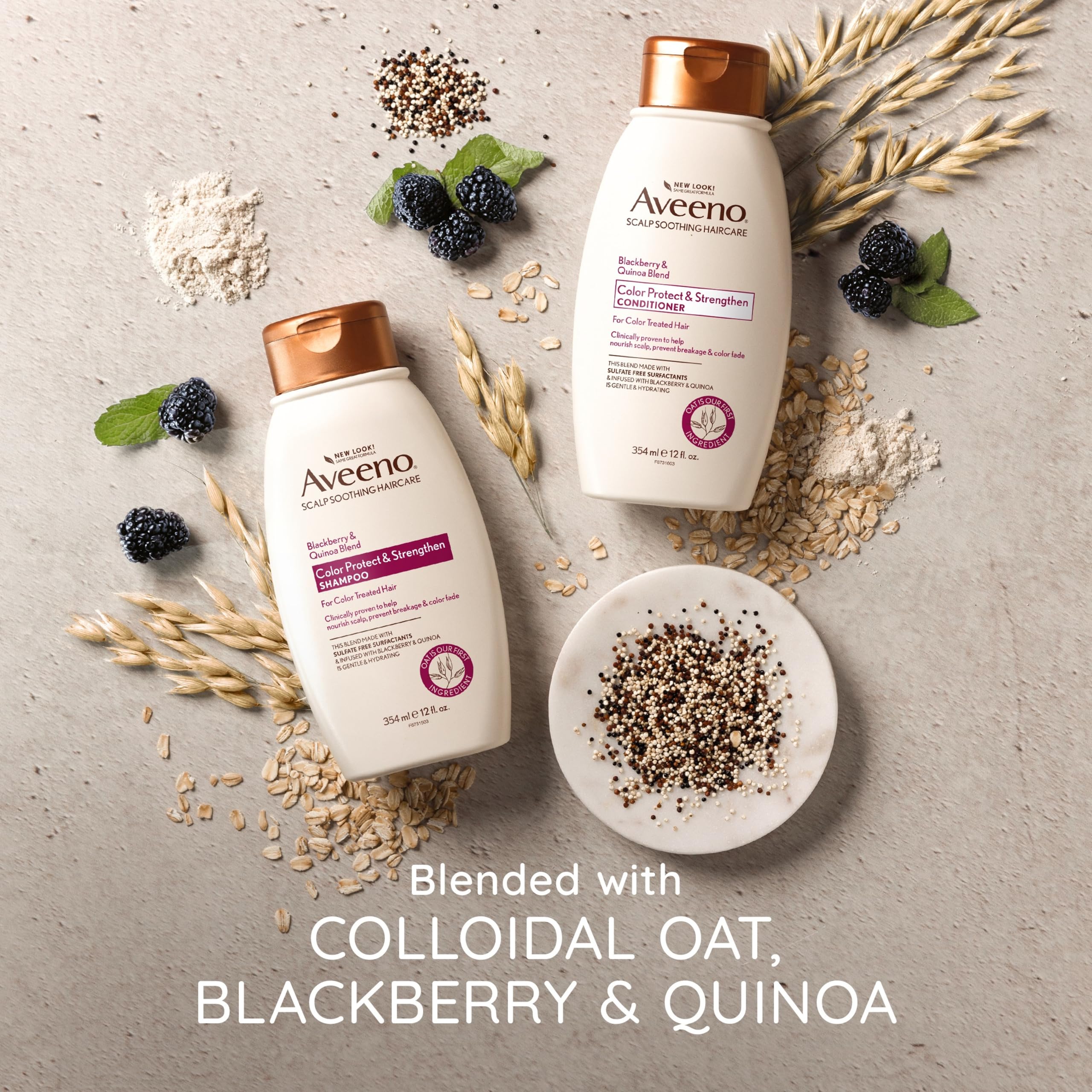 Foto 6 pulgar | Champú Aveeno Blackberry Quinoa Protein, 355 Ml, Teñido - Venta Internacional.