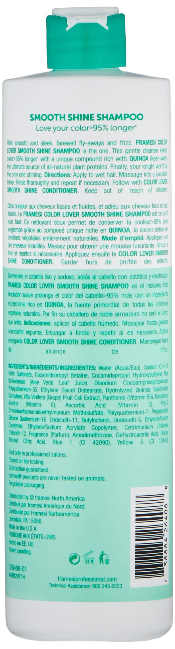 Foto 3 pulgar | Champú Framesi Smooth Shine Sin Sulfatos Para Cabello Teñido - Venta Internacional.