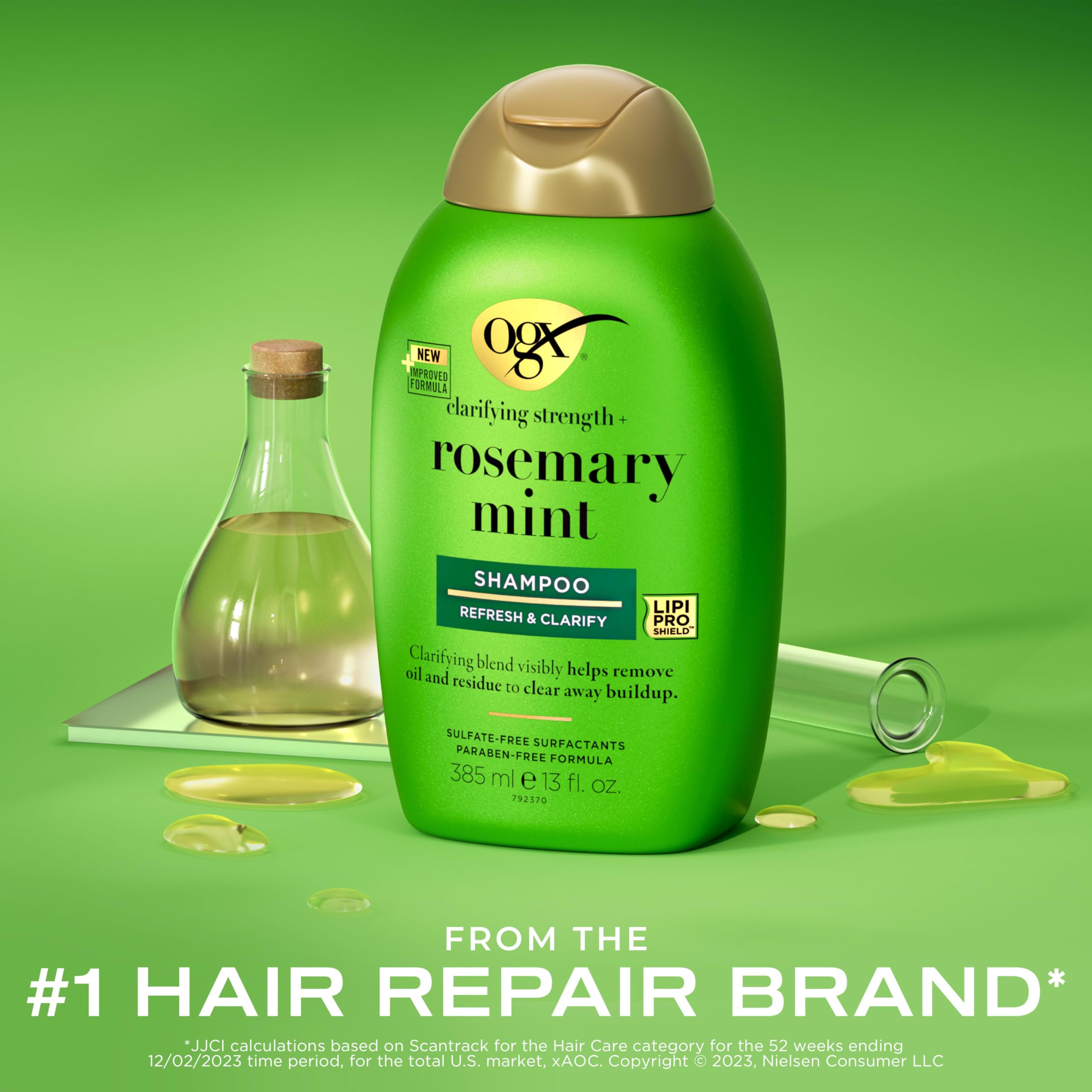 Foto 3 pulgar | Champú Ogx Clarifying Strength + Rosemary Mint 385 Ml - Venta Internacional.