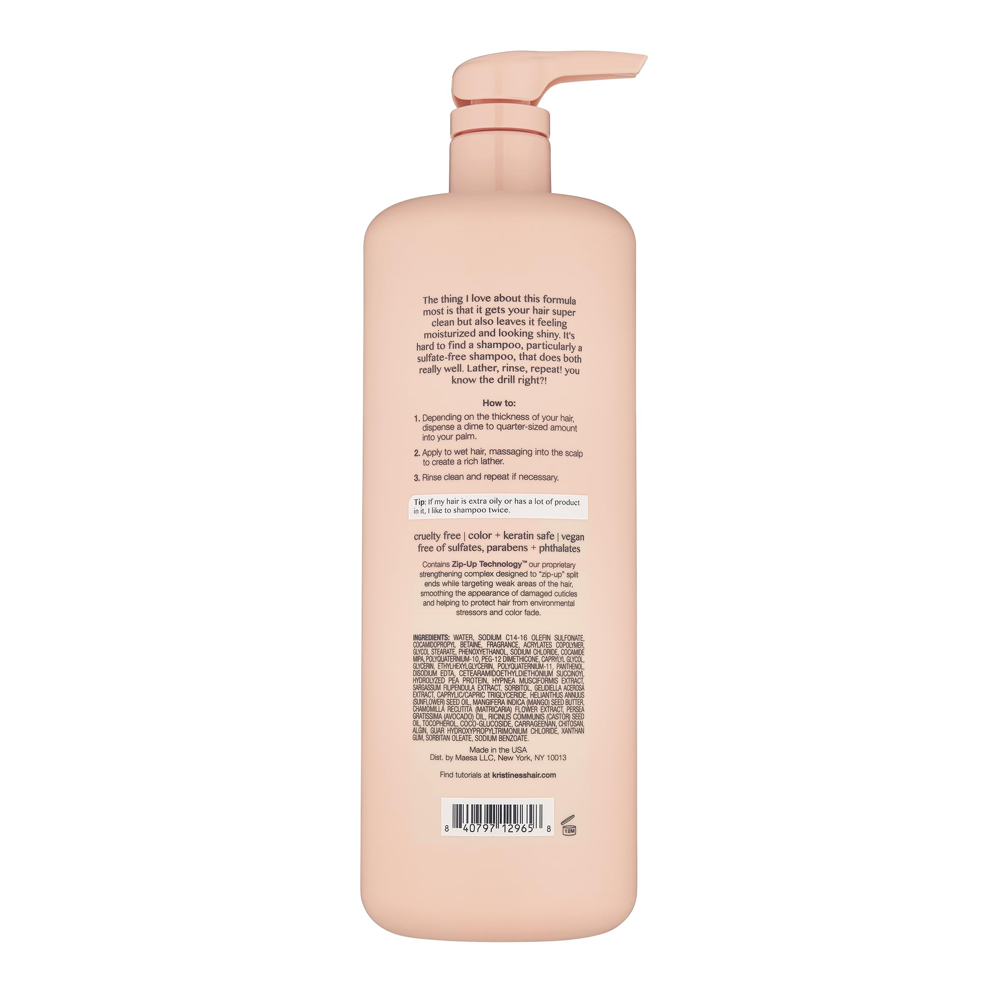 Foto 3 pulgar | Champú Kristin Ess Hair One Signature, 1 Litro, Con Aguacate Y Aceite De Ricino - Venta Internacional.