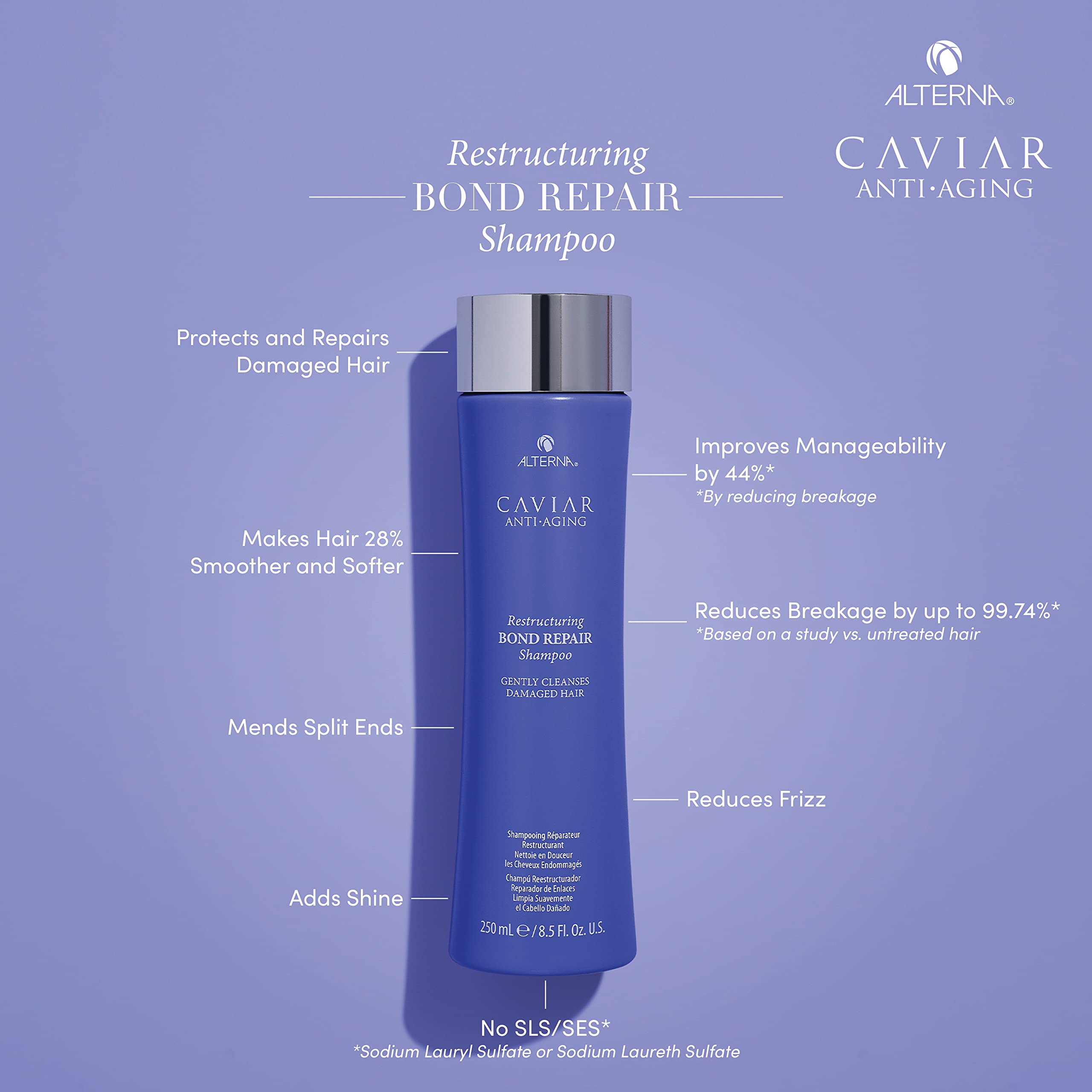 Foto 3 pulgar | Champú Antiedad Alterna Caviar, Reestructurante Y Reparador De Uniones, 250 Ml - Venta Internacional.
