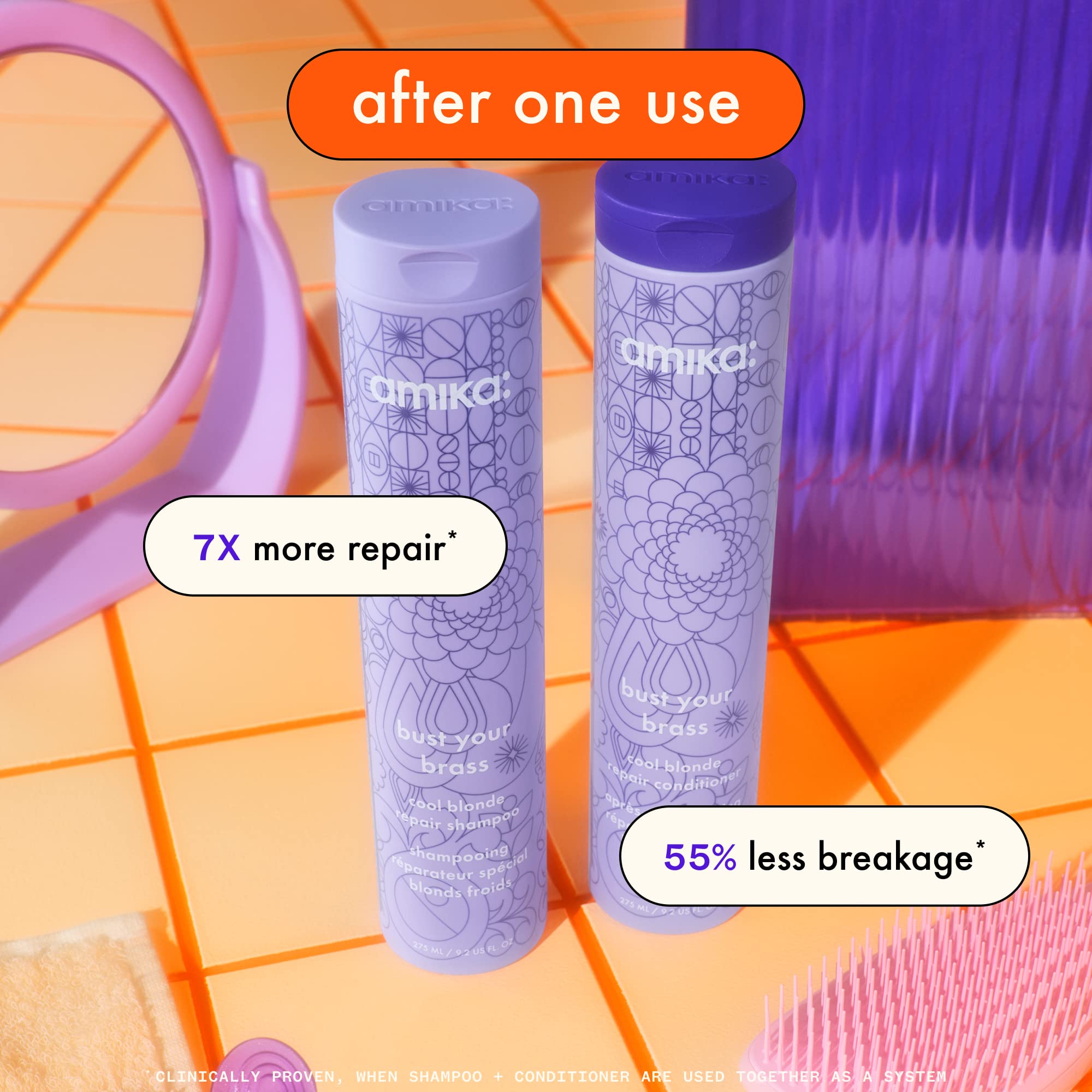 Foto 3 pulgar | Champú Amika Bust Your Brass Cool Blonde Repair 275 Ml - Venta Internacional.