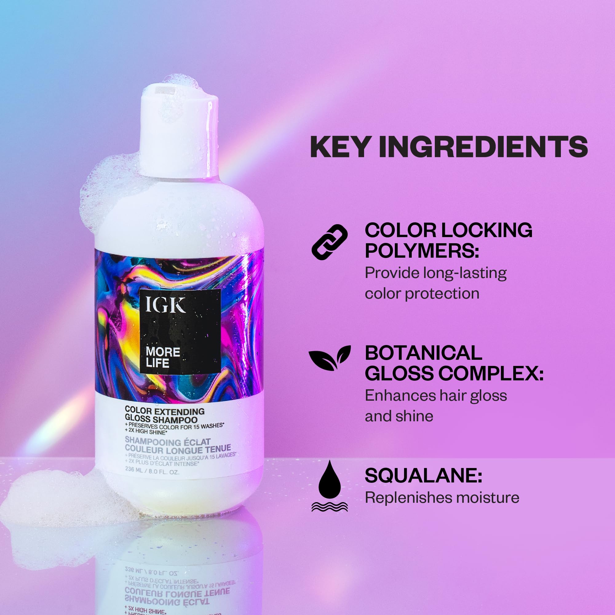 Foto 3 | Champú Igk More Life Color Extender Gloss 236 Ml/8 Oz - Venta Internacional.