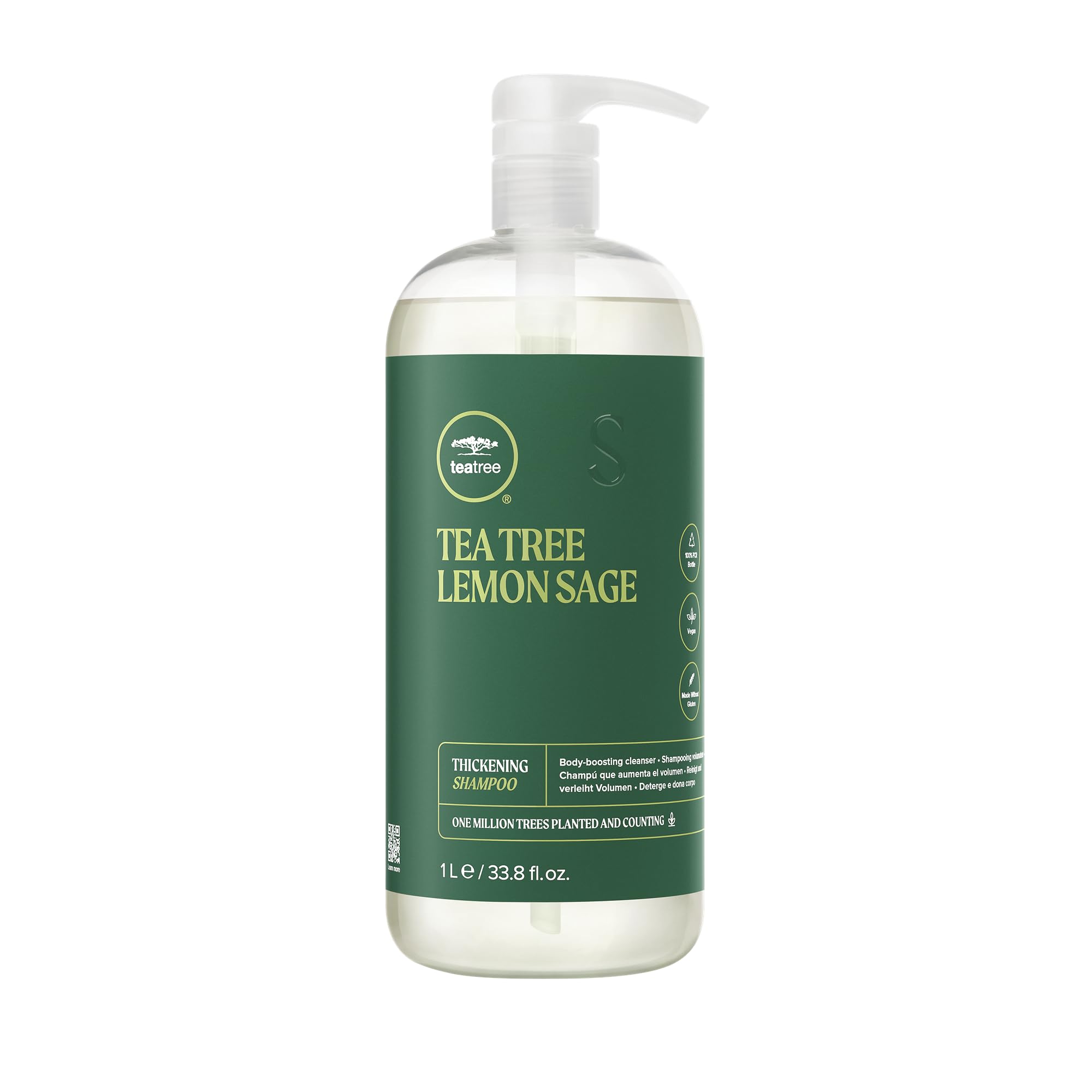 Champú Espesante De Árbol De Té, Limón Y Salvia, 1 Litro, Para Cabello Fino - Venta Internacional.