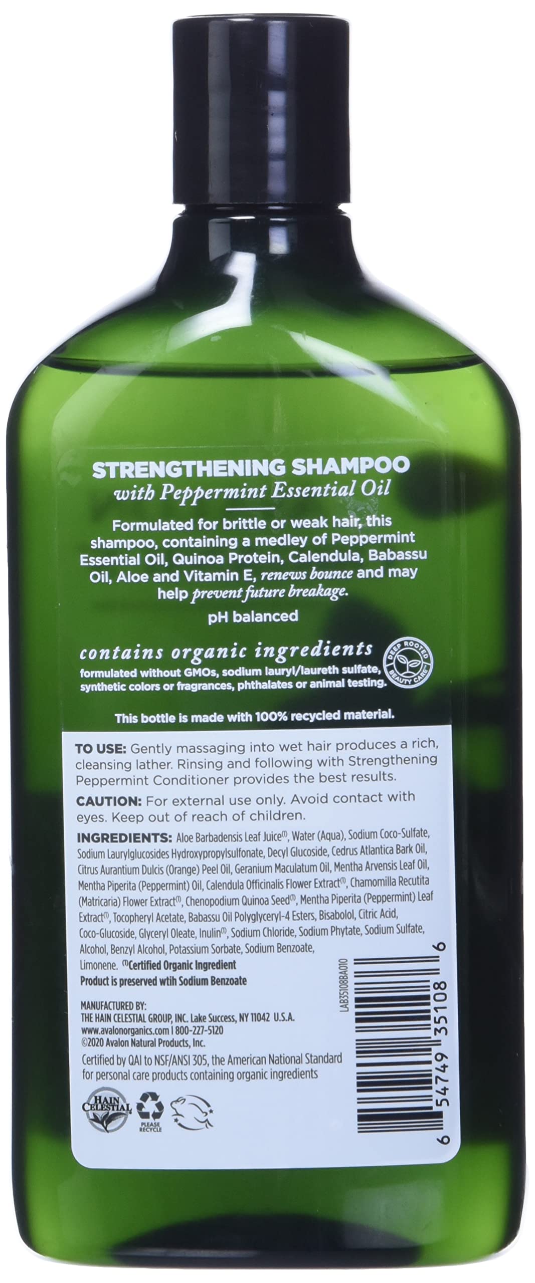 Foto 3 pulgar | Champú Avalon Organics Strengthening Peppermint 325 Ml - Venta Internacional.