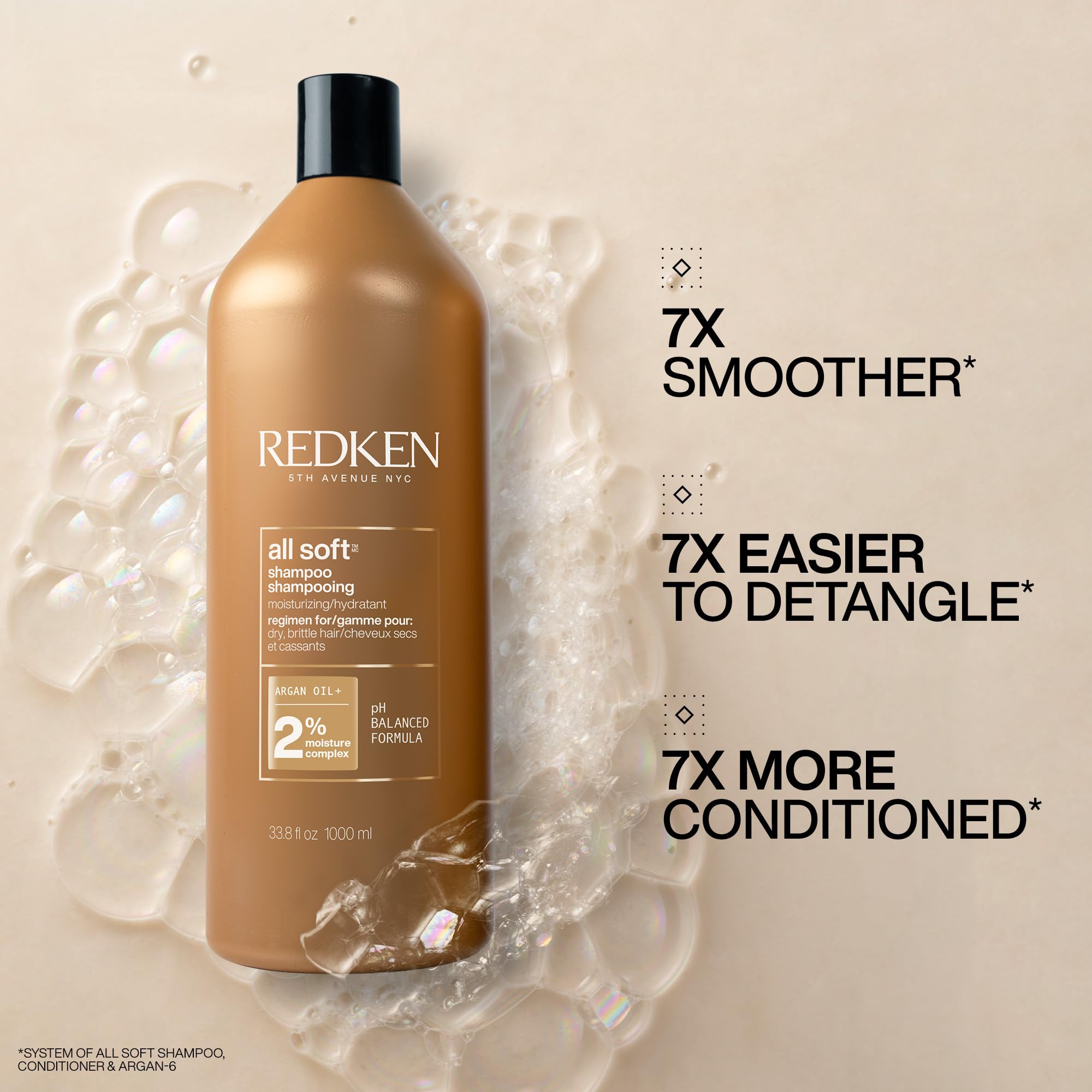 Foto 3 pulgar | Champú Redken All Soft Hidratante Con Aceite De Argán 300 Ml - Venta Internacional.