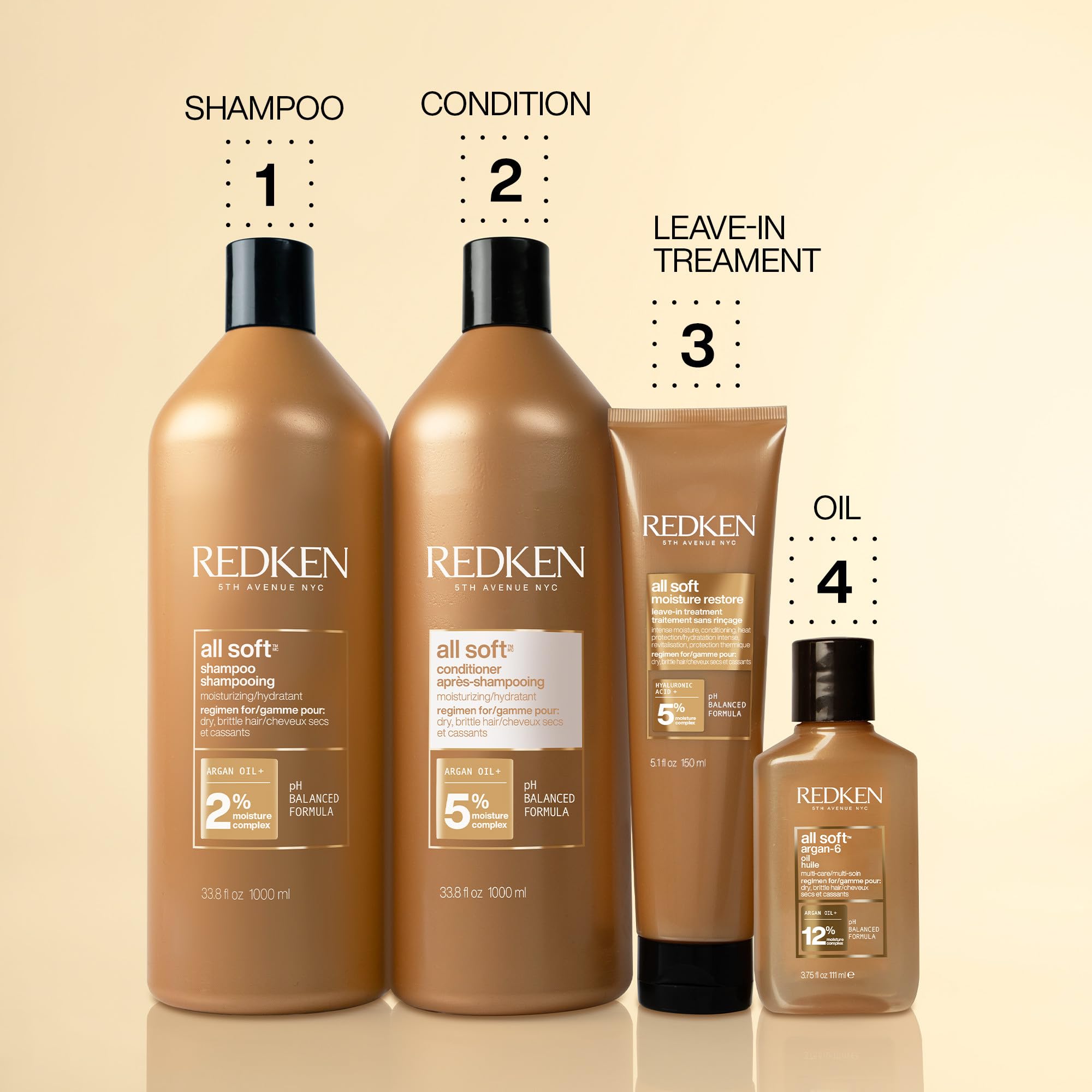 Foto 7 pulgar | Champú Redken All Soft Hidratante Con Aceite De Argán 300 Ml - Venta Internacional.