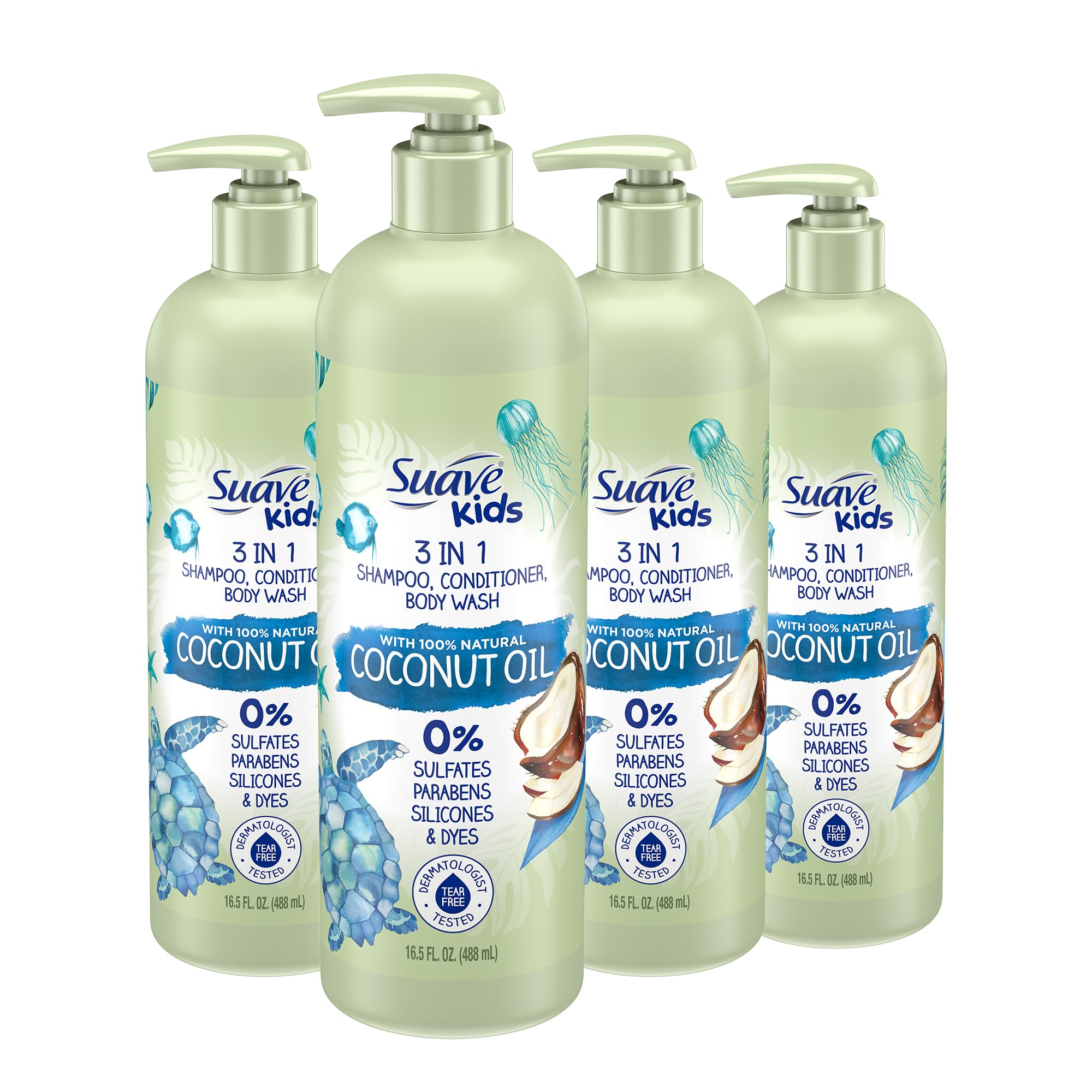 Foto 2 pulgar | Champú, Acondicionador Y Gel De Baño Suave Kids Coconut 490 Ml X 4 - Venta Internacional.