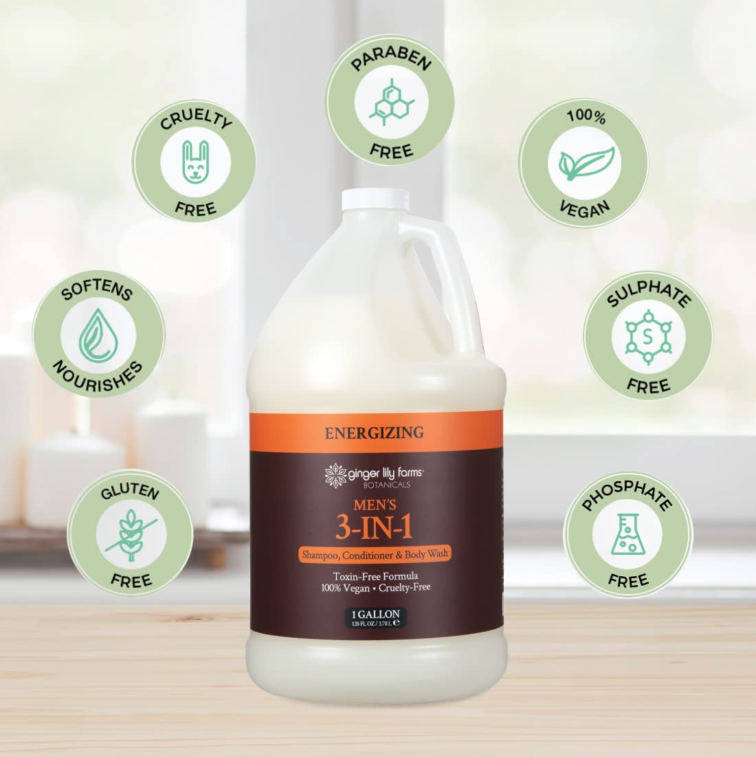 Foto 5 pulgar | Champú, Acondicionador Y Gel De Baño 3 En 1 Ginger Lily 3,78 L - Venta Internacional.