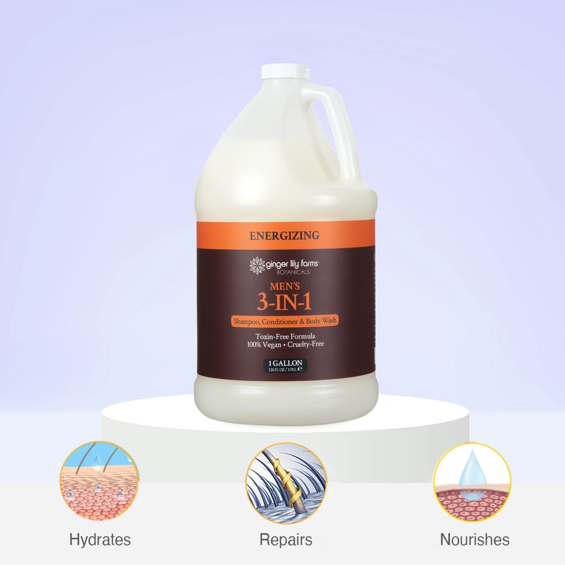 Foto 6 pulgar | Champú, Acondicionador Y Gel De Baño 3 En 1 Ginger Lily 3,78 L - Venta Internacional.