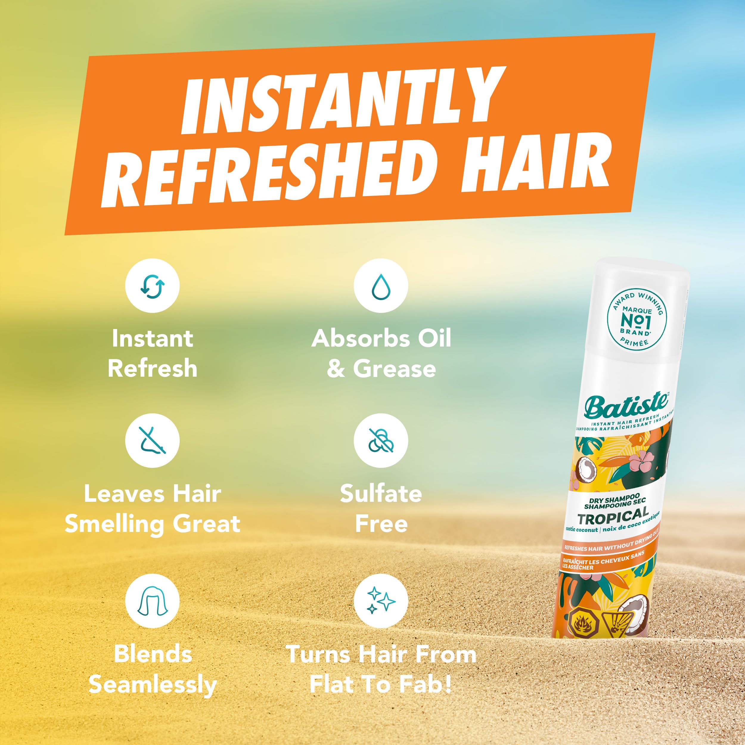 Foto 4 pulgar | Champú Seco Batiste Tropical 200 Ml - Venta Internacional.