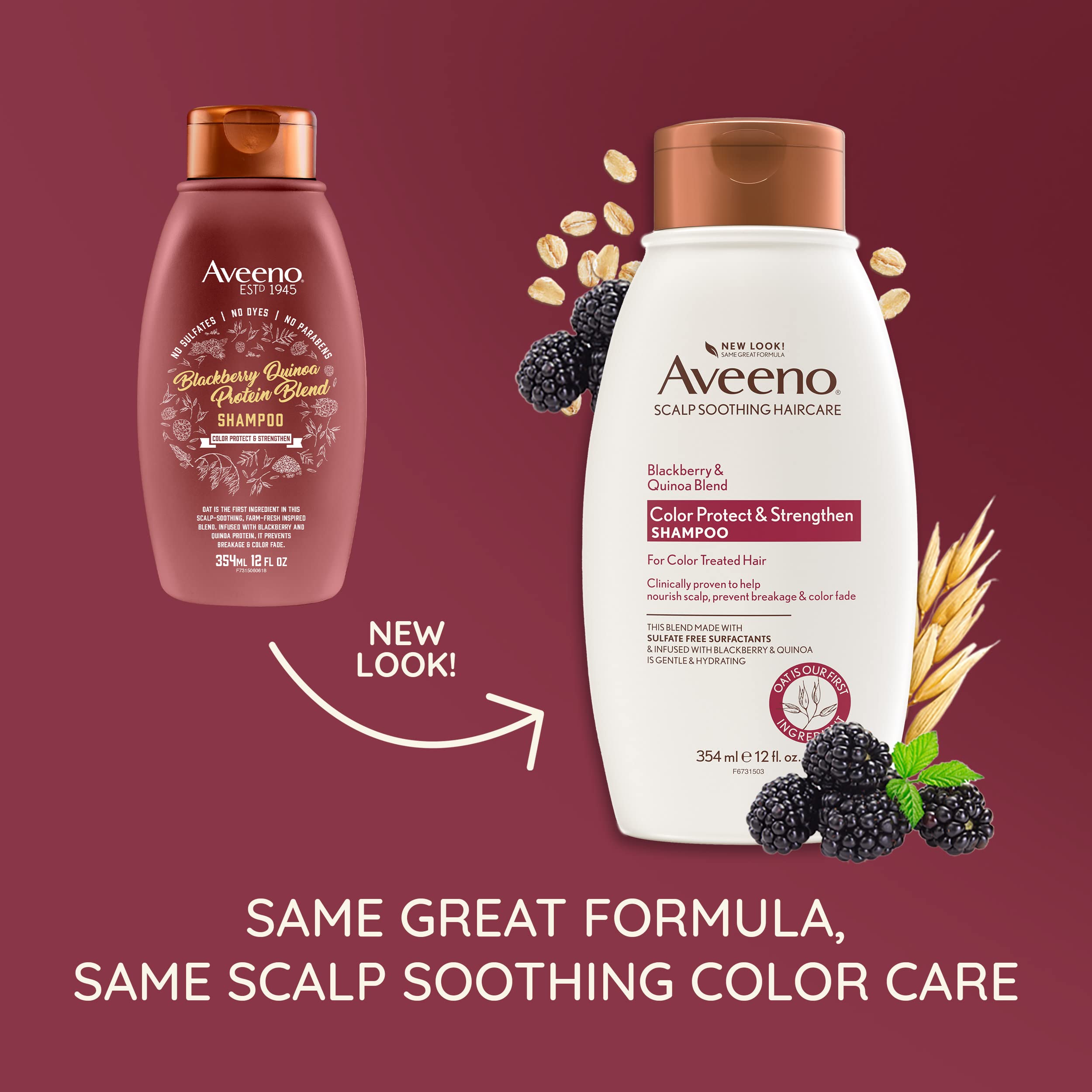 Foto 3 pulgar | Champú Ogx Aveeno Color Protect Strengthen+ Blackberry Quinoa 360 Ml (paquete De 2) - Venta Internacional.