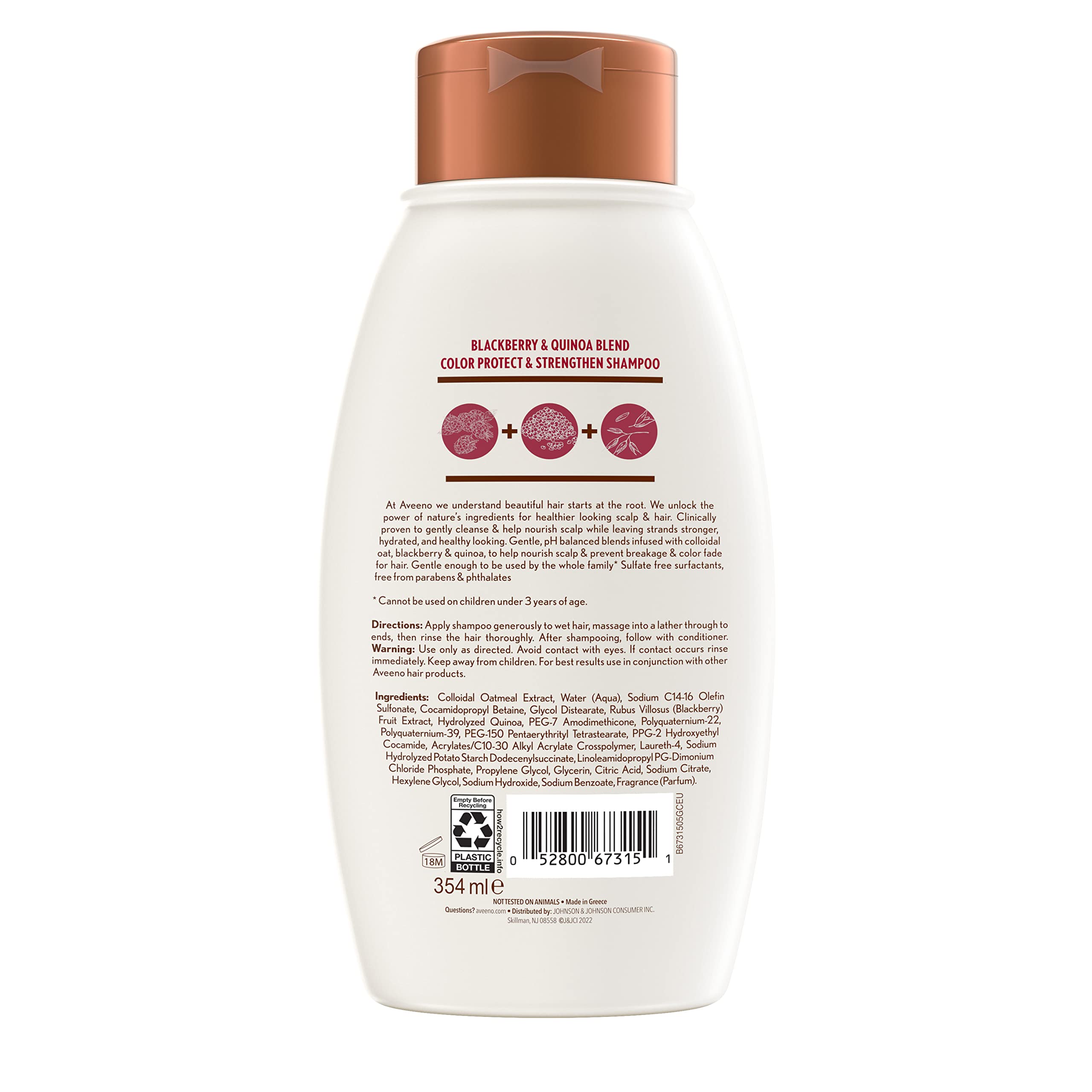 Foto 8 pulgar | Champú Ogx Aveeno Color Protect Strengthen+ Blackberry Quinoa 360 Ml (paquete De 2) - Venta Internacional.