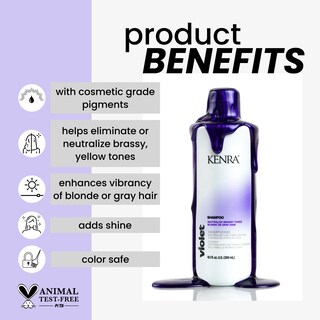 Foto 2 | Champú Kenra Violet Que Elimina Los Tonos Cobrizos, 300 Ml, No Destiñe - Venta Internacional.