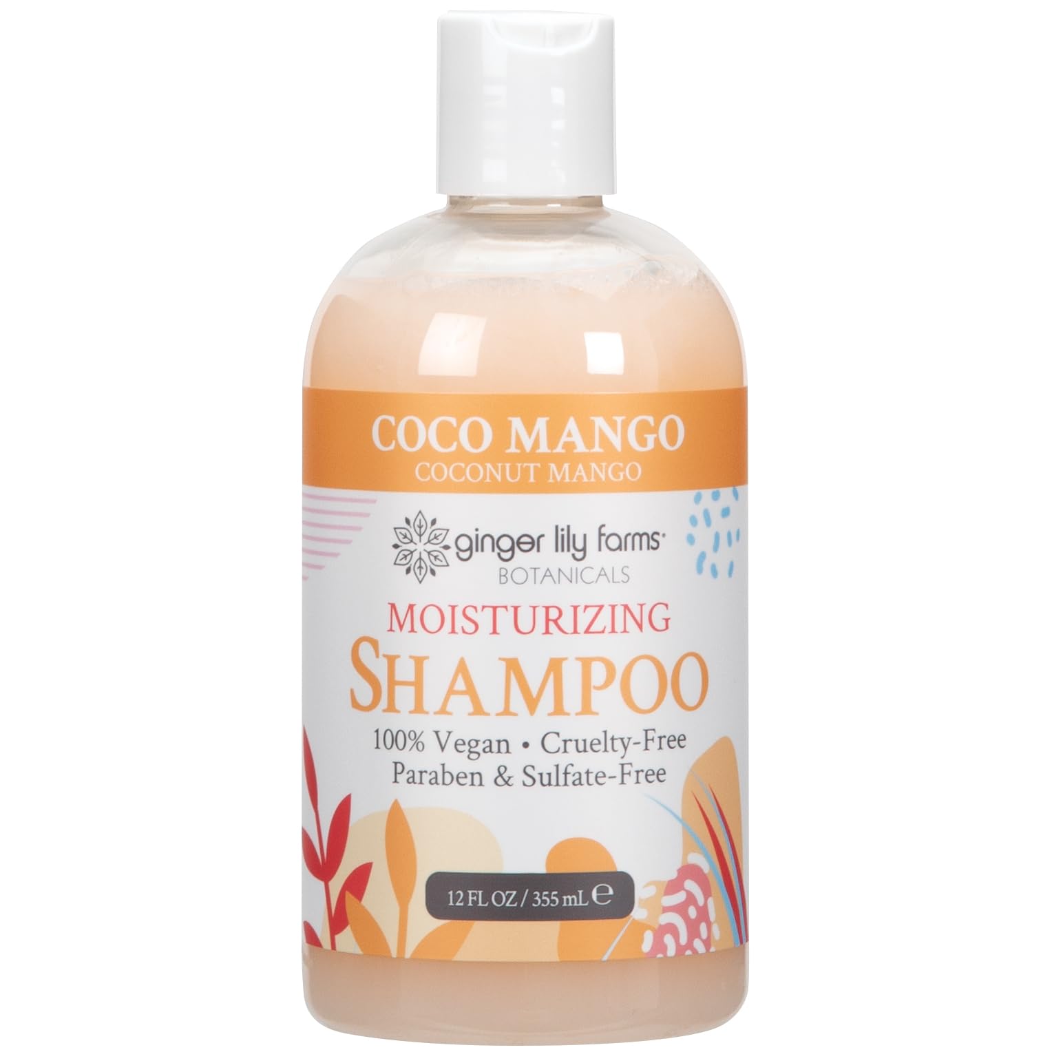 Champú Hidratante Ginger Lily Farms, Coco Y Mango, 360 Ml, Vegano - Venta Internacional.