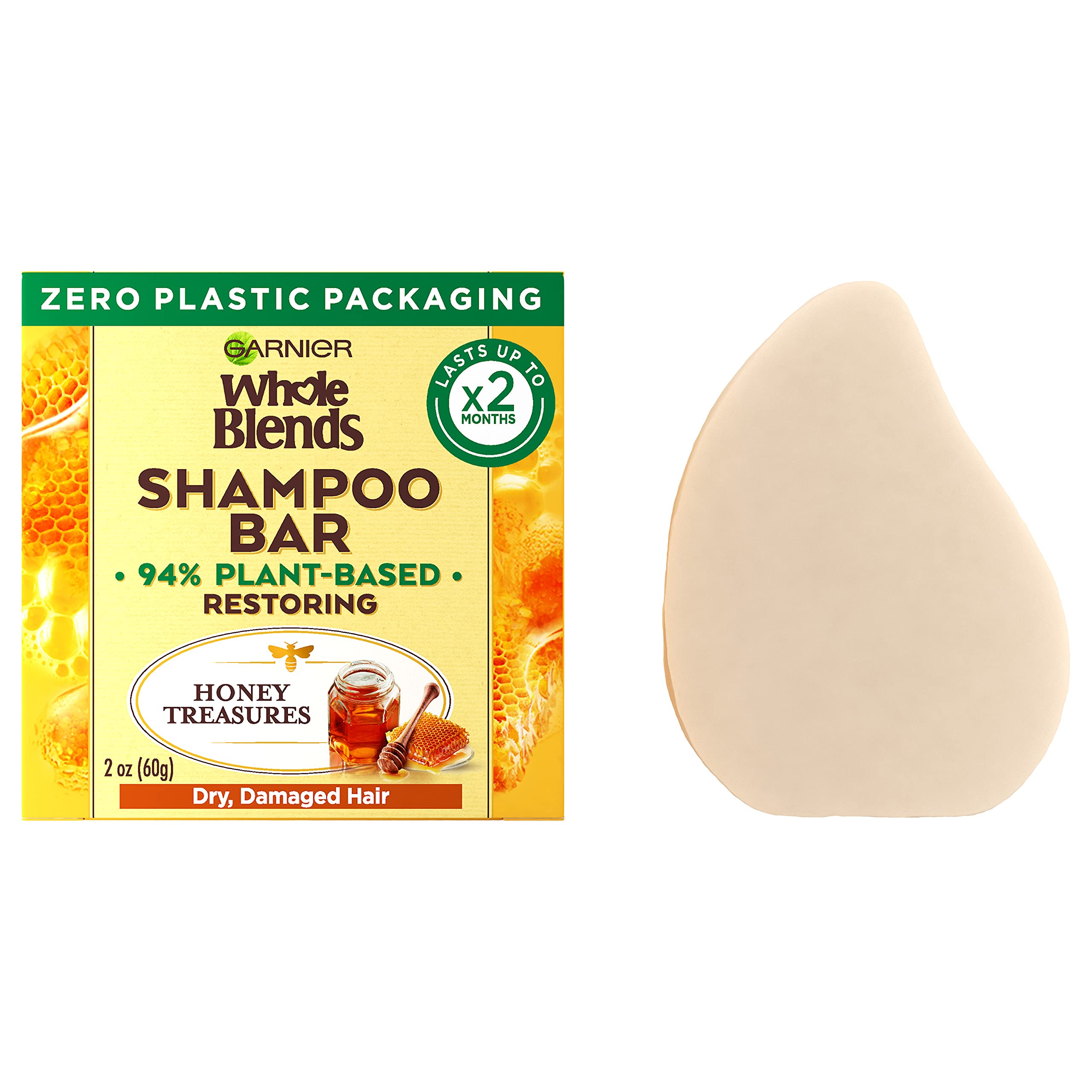 Foto 2 pulgar | Shampoo Bar Garnier Whole Blends Restoring Honey 60 ml - Venta Internacional