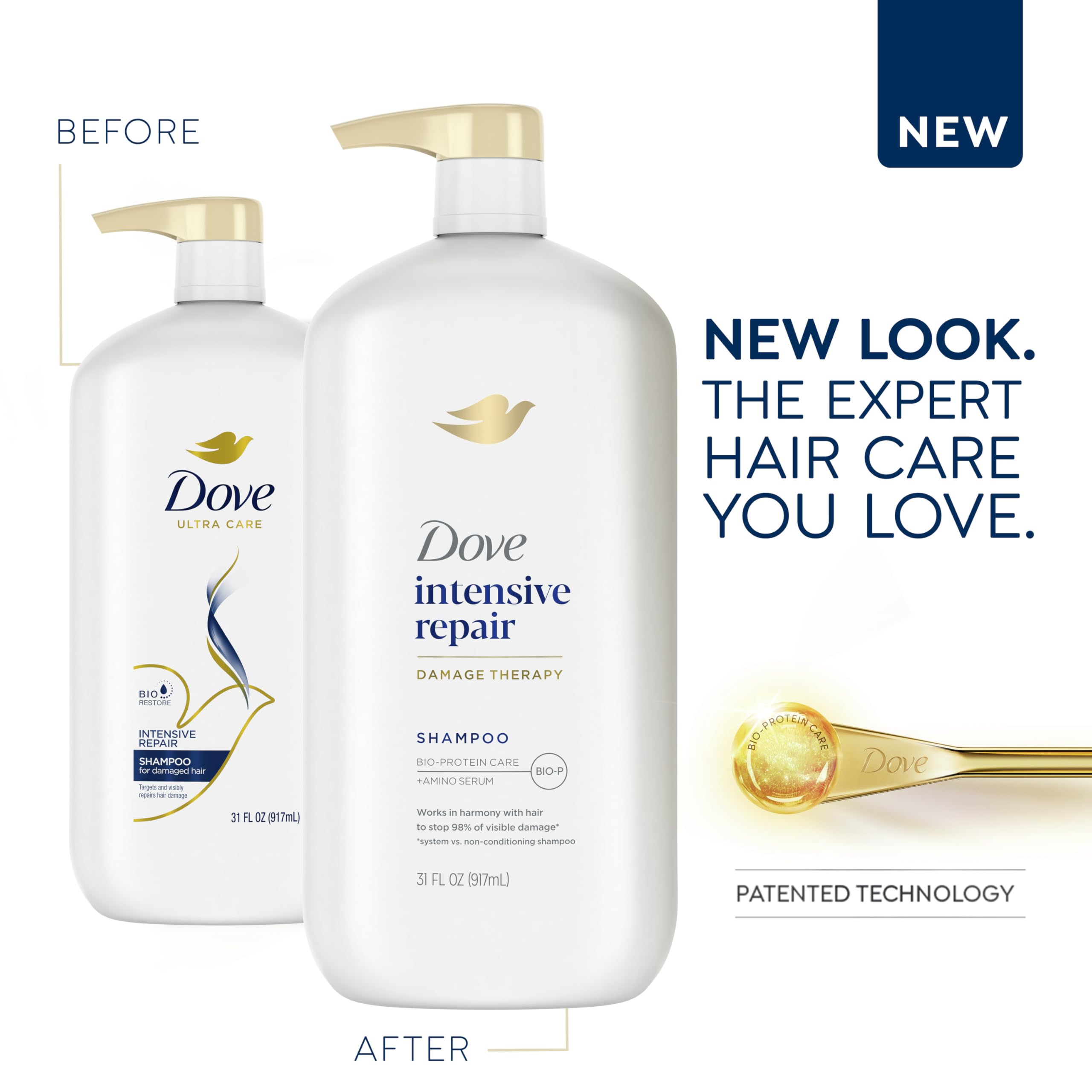 Foto 4 pulgar | Champú Dove Intensive Repair Para Cabello Dañado, 900 Ml (paquete De 4) - Venta Internacional.