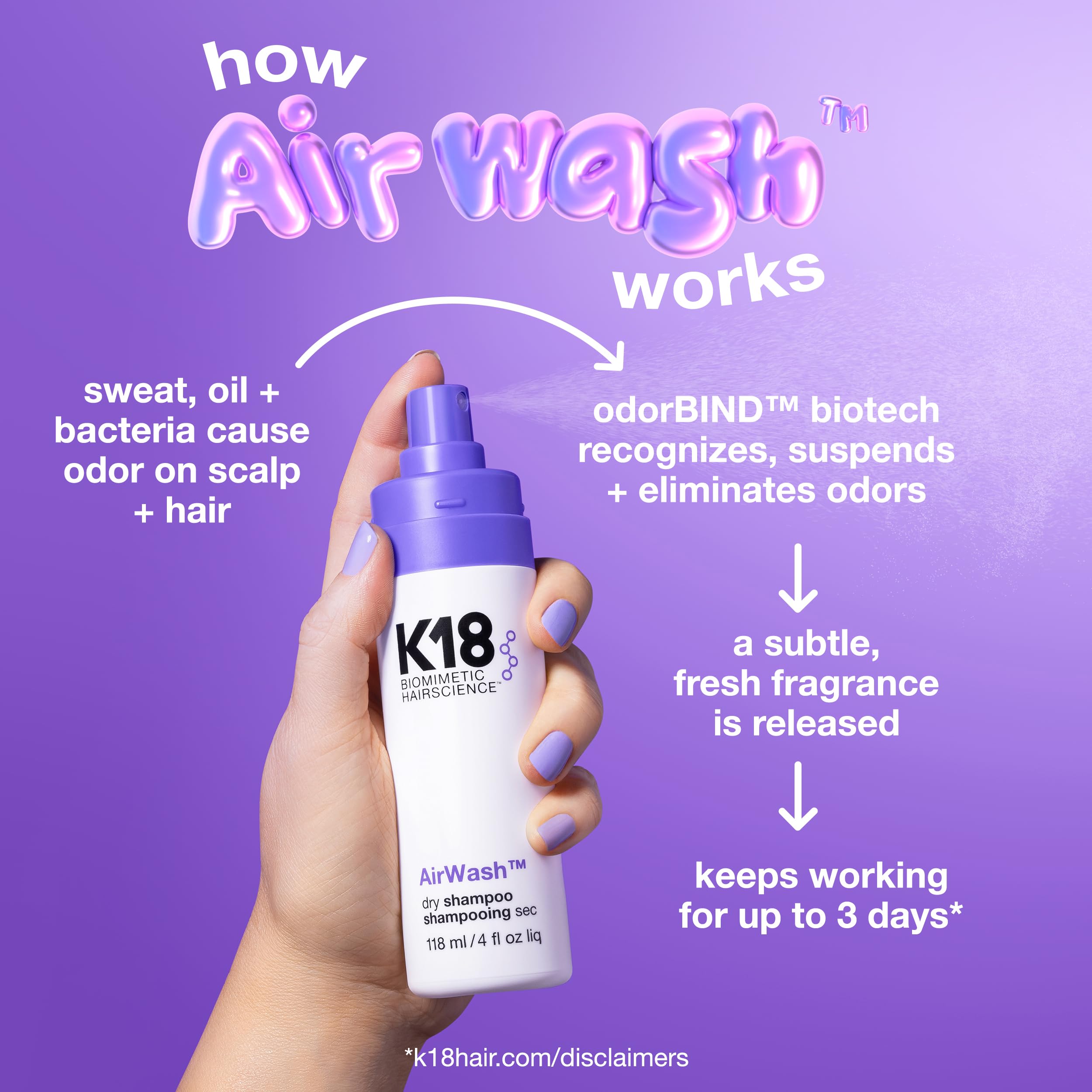 Foto 5 | Champú Seco K18 Airwash™ Sin Aerosol De 120 Ml Que Equilibra El Cuero Cabelludo - Venta Internacional.