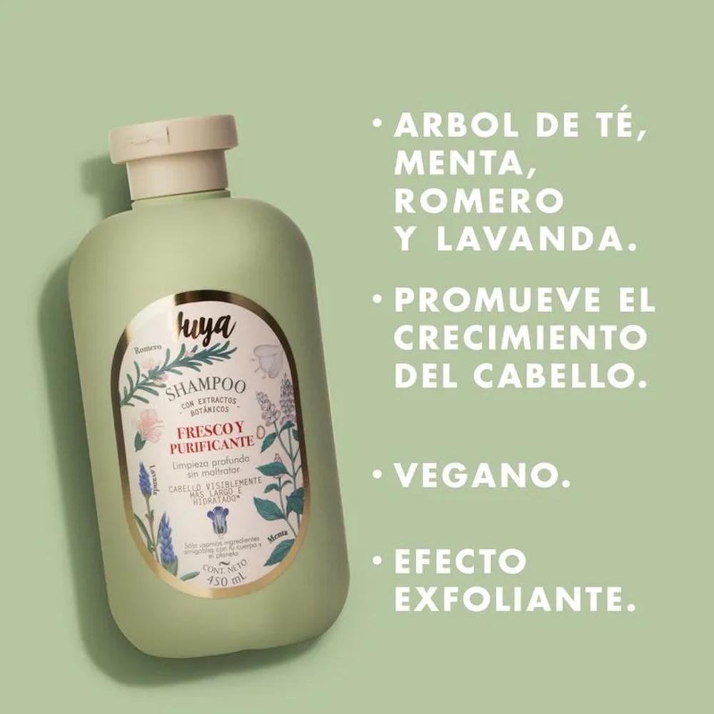 Foto 6 pulgar | Shampoo Fresco Y Purificante Menta Lavanda Romero 450 Ml Yuya