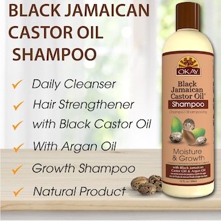 Foto 5 | Shampoo Okay Black, Aceite De Ricino Jamaicano, Hidratante, 355 Ml - Venta Internacional.