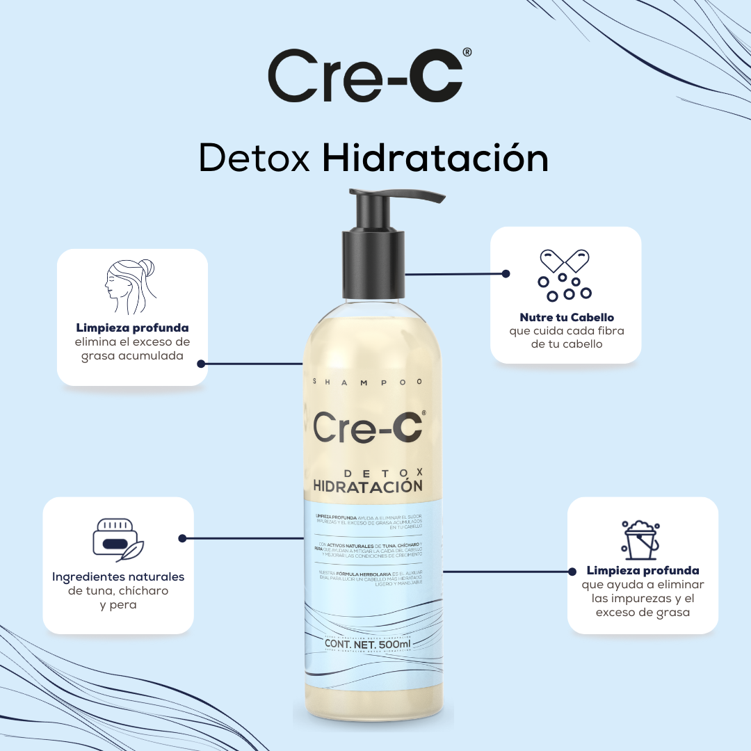 Foto 2 | Shampoo Cre-c Detox Hidratación 1l