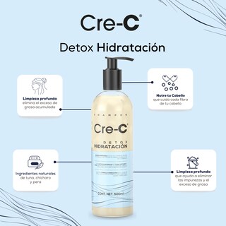 Foto 2 | Shampoo Cre-c Detox Hidratación 1l